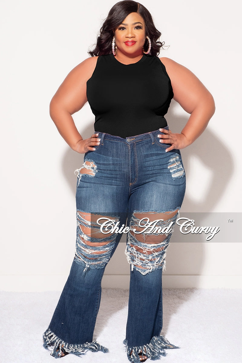 Relaxed Comfort Fit No Pinch Final Sale Plus Size Sleeveless Bodysuit in Black