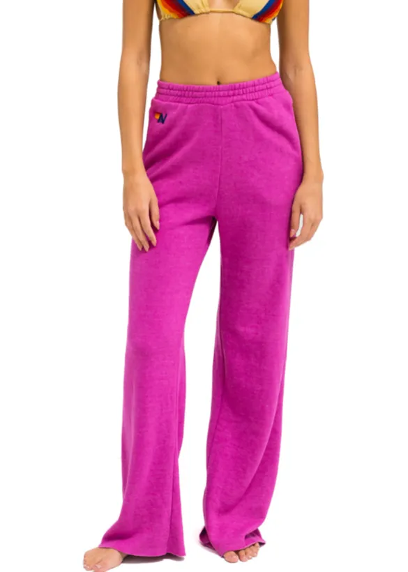 Aviator Nation Wide Leg Womens Pocket Sweatpant Magenta Casual Vibe