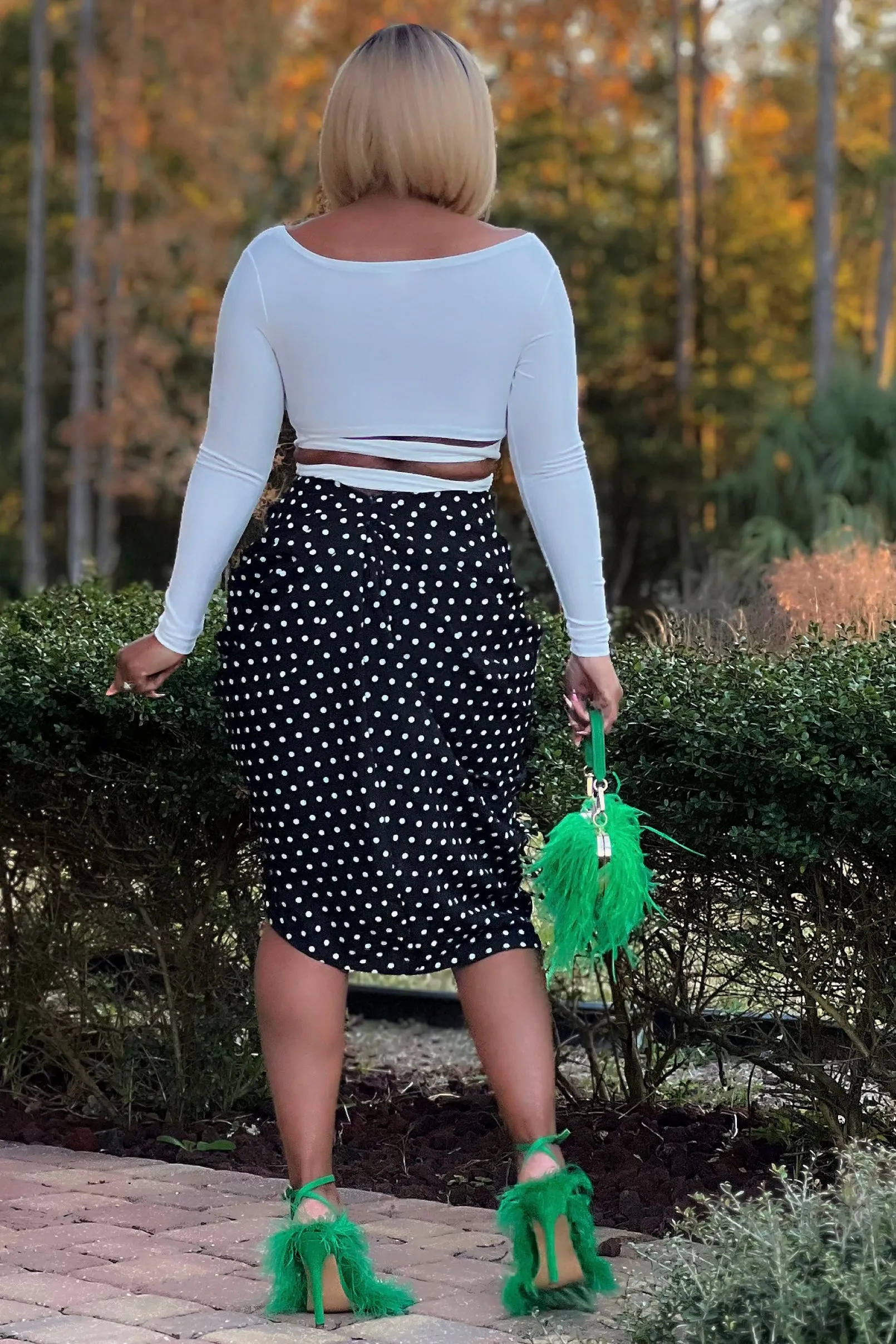 HeatPressedLogos Shardae Pretty Basic Long Sleeve Wrap Top -White