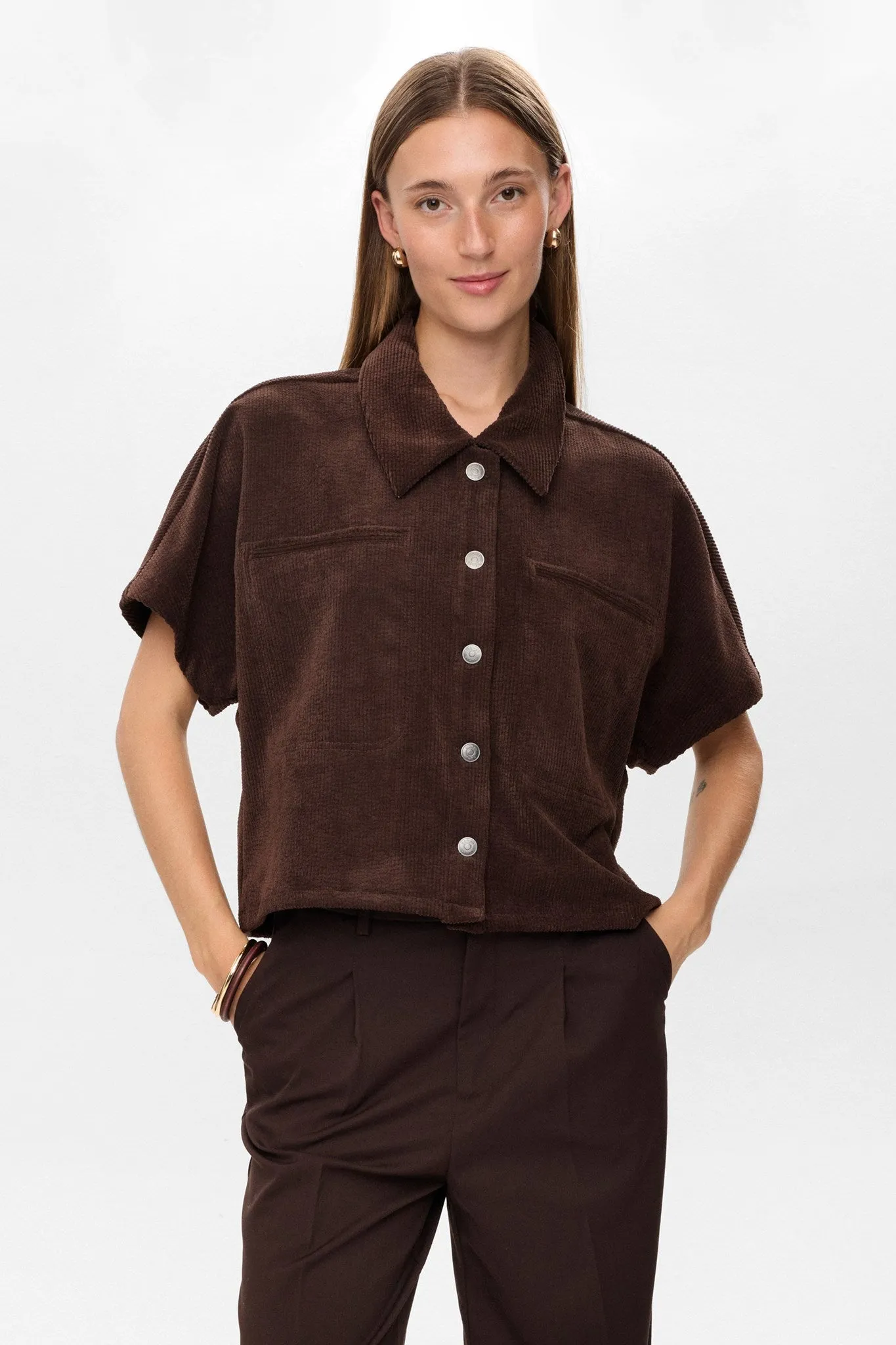 Ventilated Panel Design FlexibleKnit NUTHEA SHIRT - Black Coffee