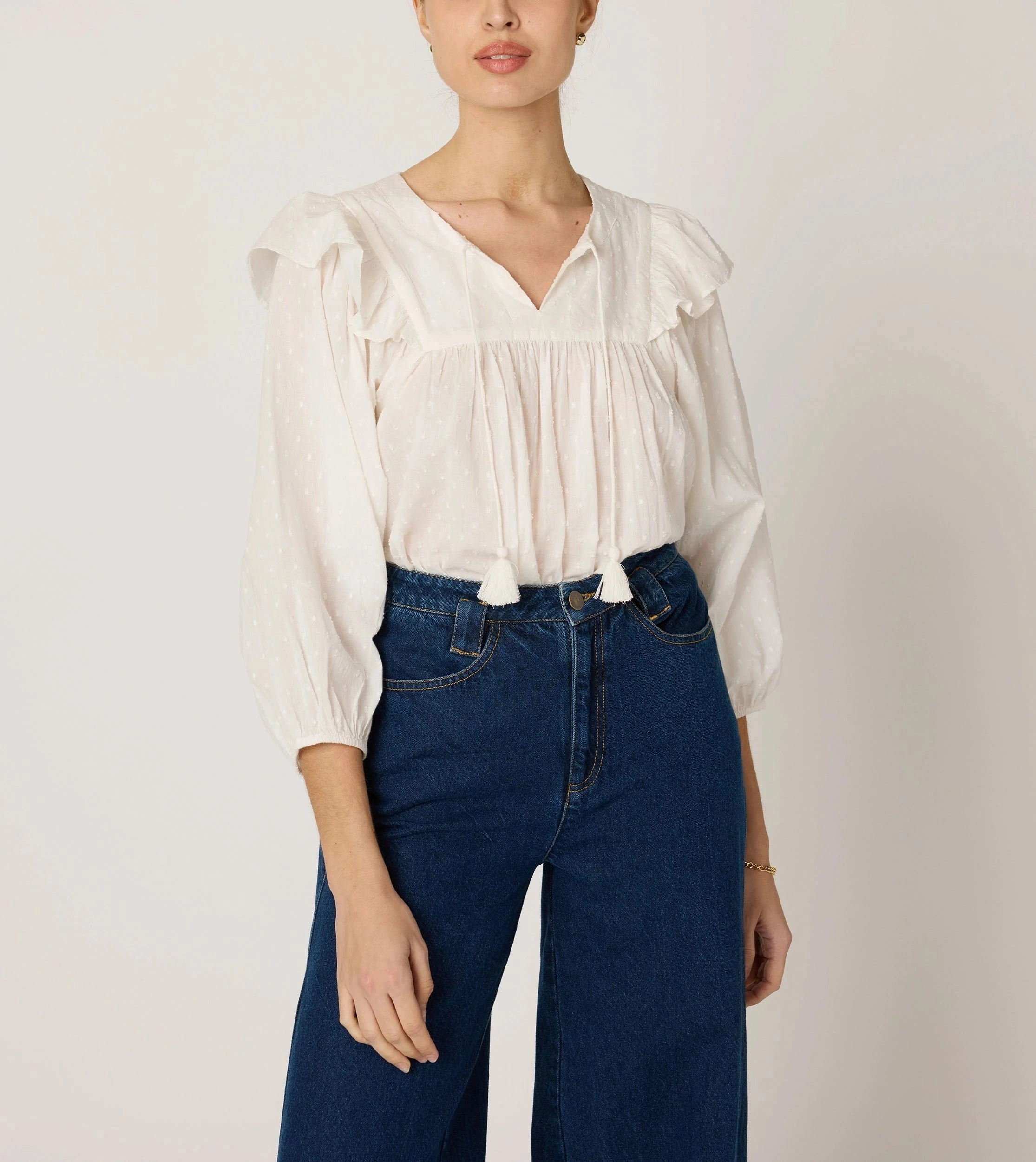 Professional Look Low Impact Manufacturing Lina Blouse | Ivory