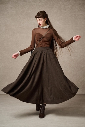 Lattice Pattern The Soft Lawn 12 | Midi Wool Skirt