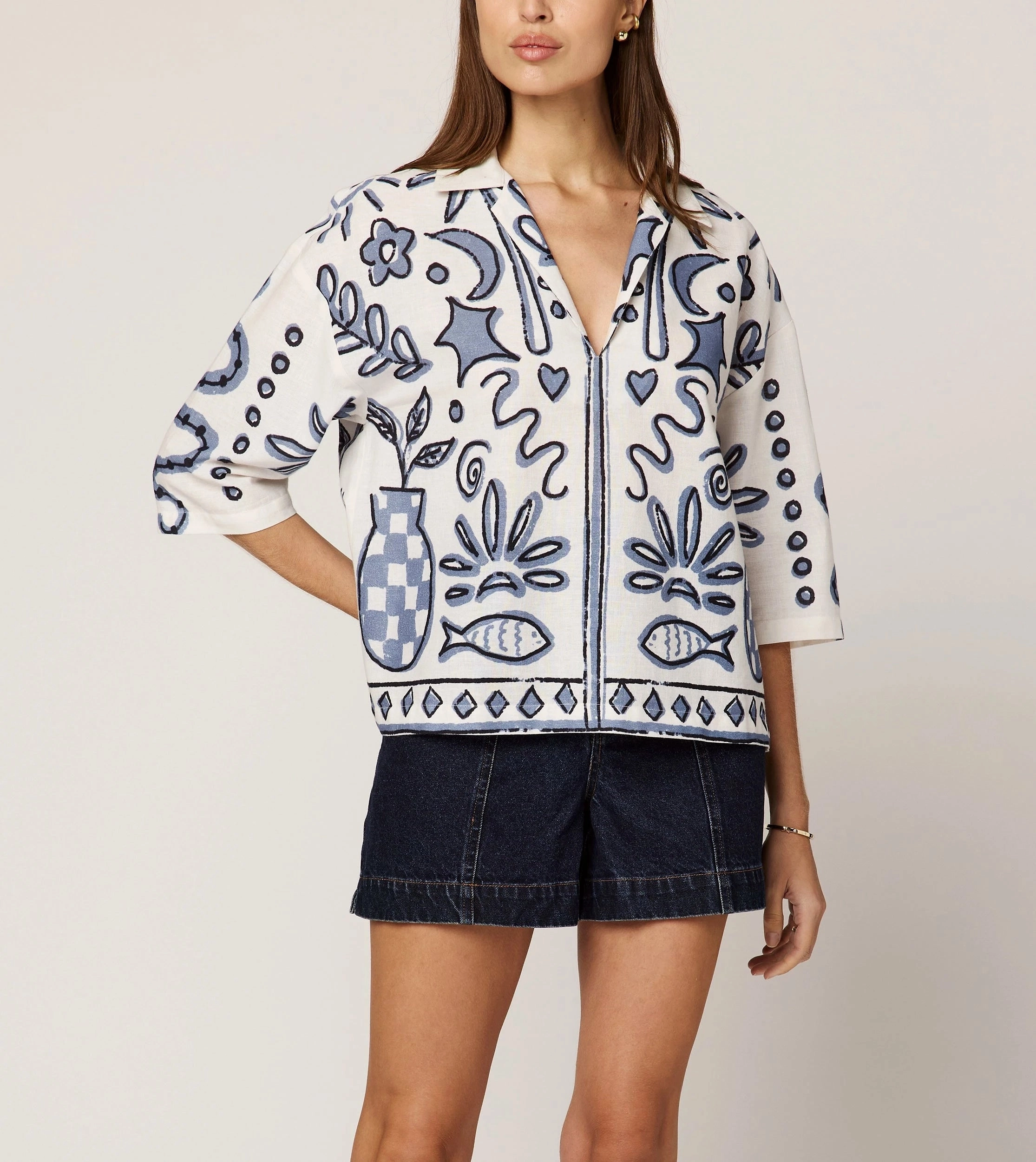 GarmentDyed Flexible Material Meredith Blouse | Verona