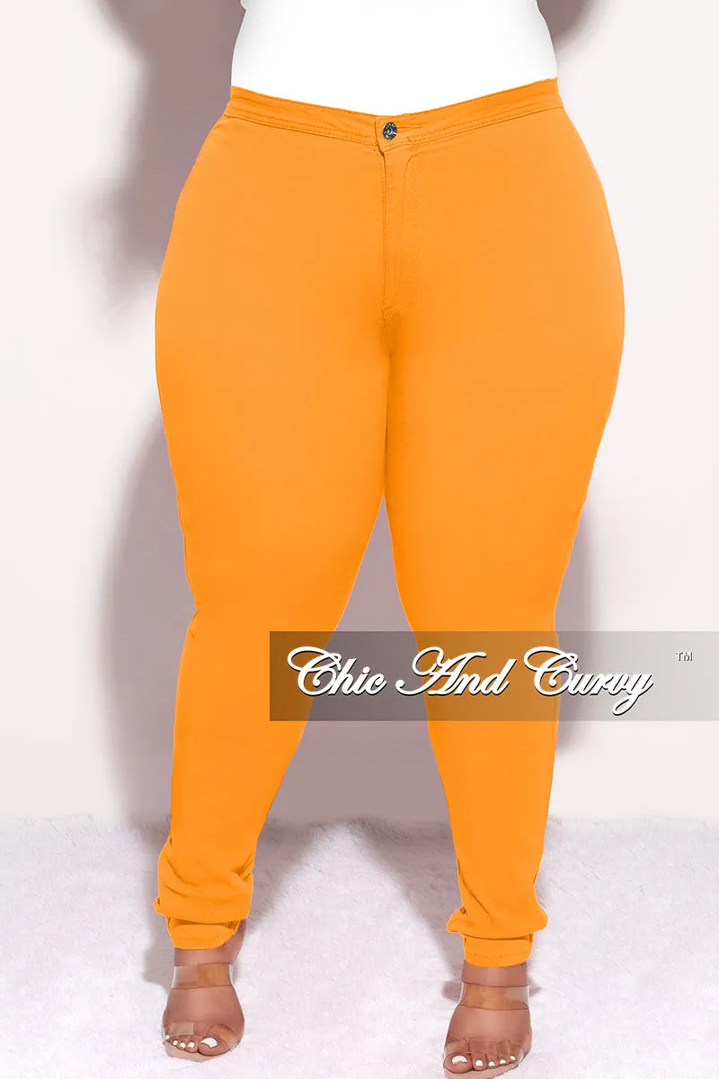 Final Sale Plus Size Jeans in Neon Orange (Jeans Only) LightweightDesign Multi Pocket System