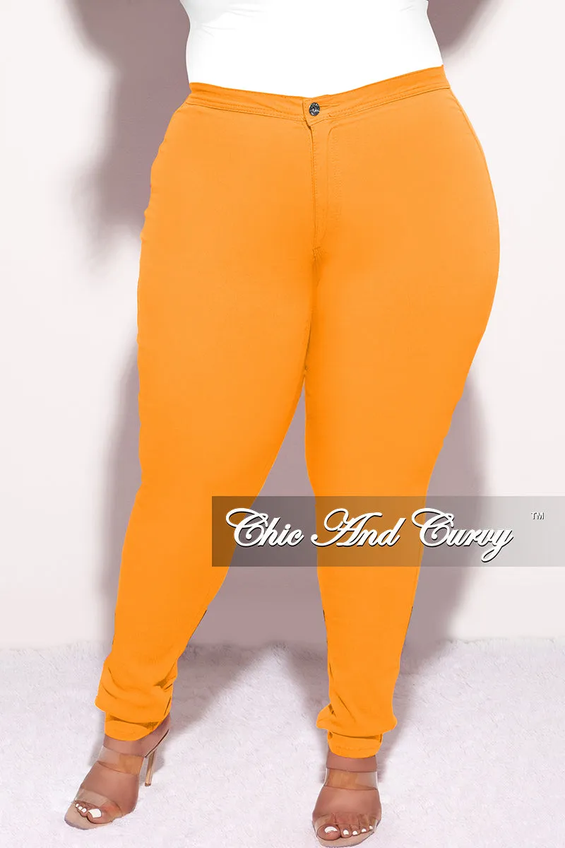 Wrinkle resistant fabric Smart Style Final Sale Plus Size Jeans in Neon Orange (Jeans Only)