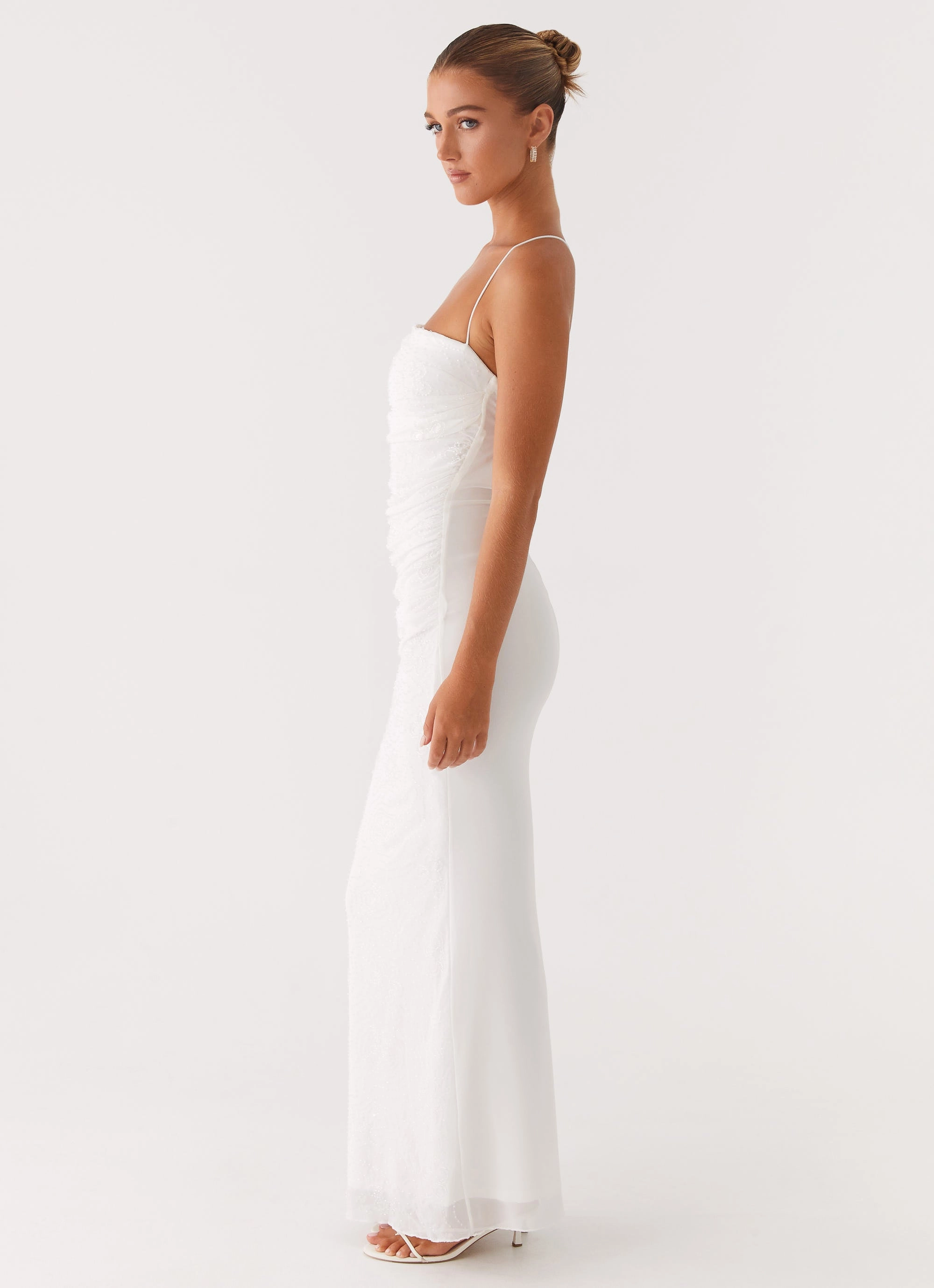Paxton Beaded Maxi Dress - White Chill Friendly Gender Free