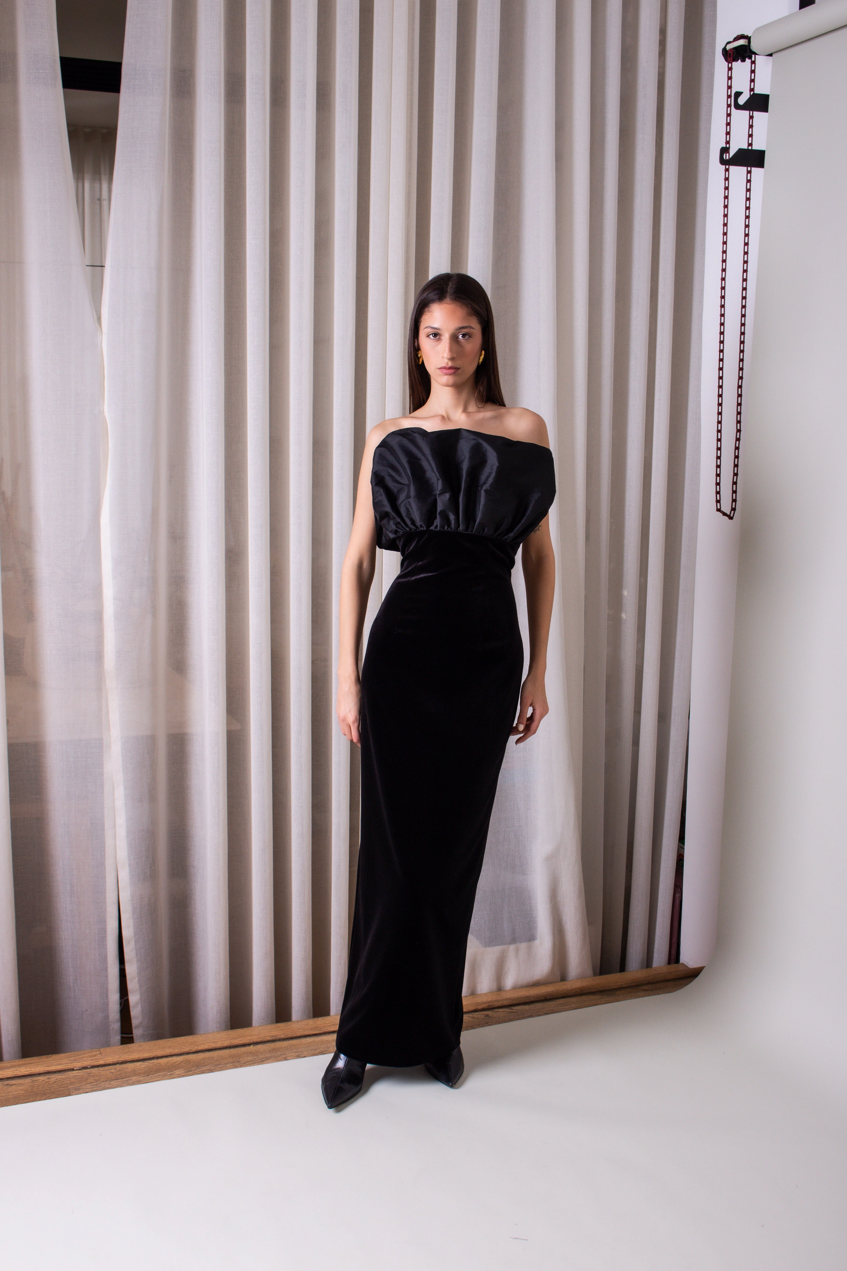 Shell Velvet Dress Drapey Fabric