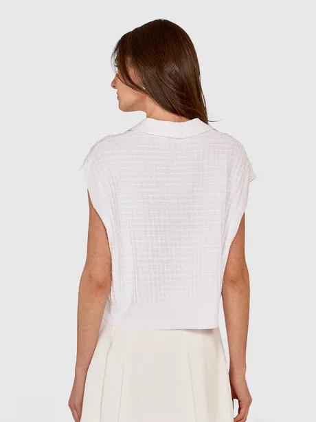 Autumn Cashmere Grid Stitch Top Seamless construction
