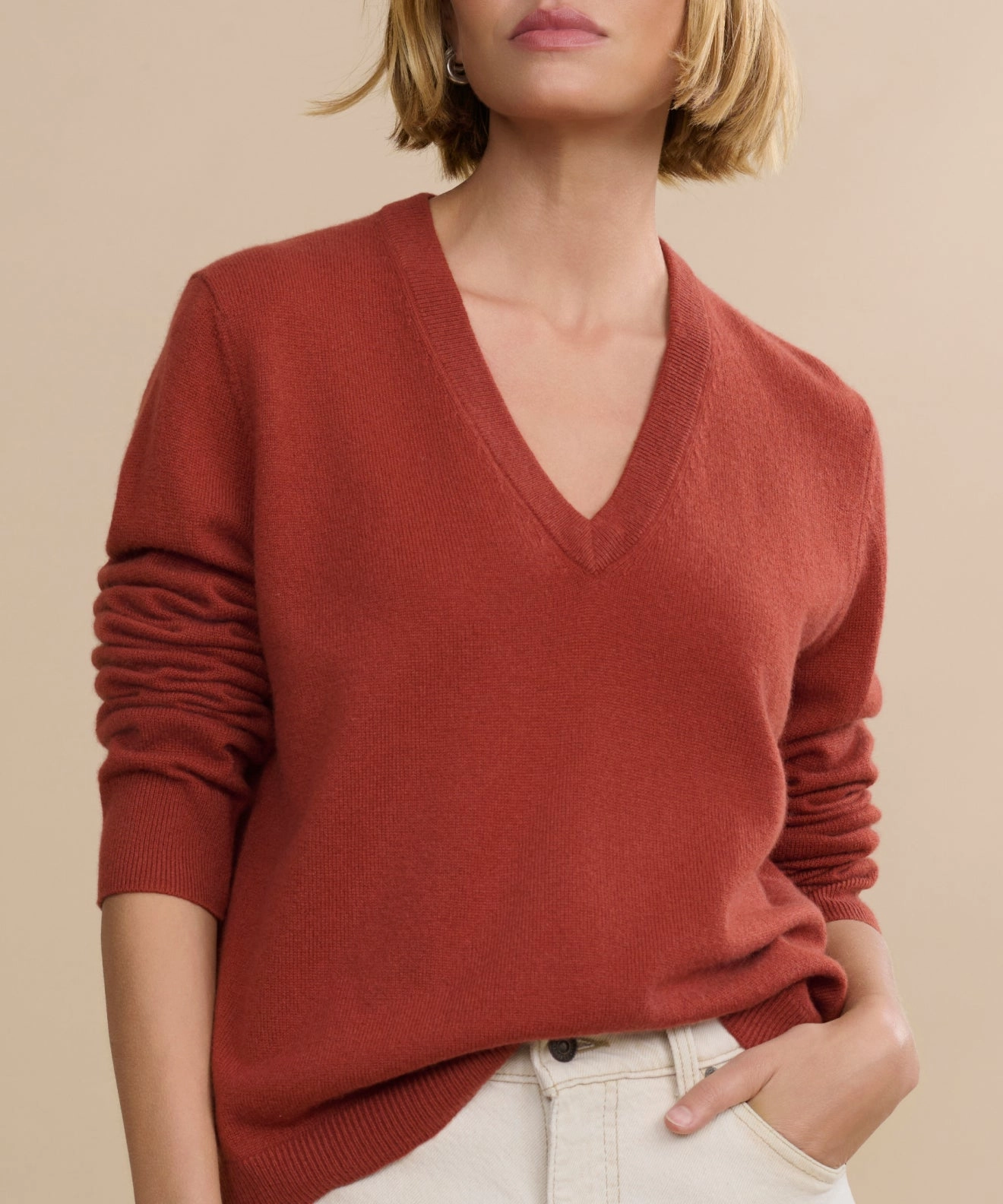 Ribbed Edging Daily Layered Flynn Cashmere Sweater