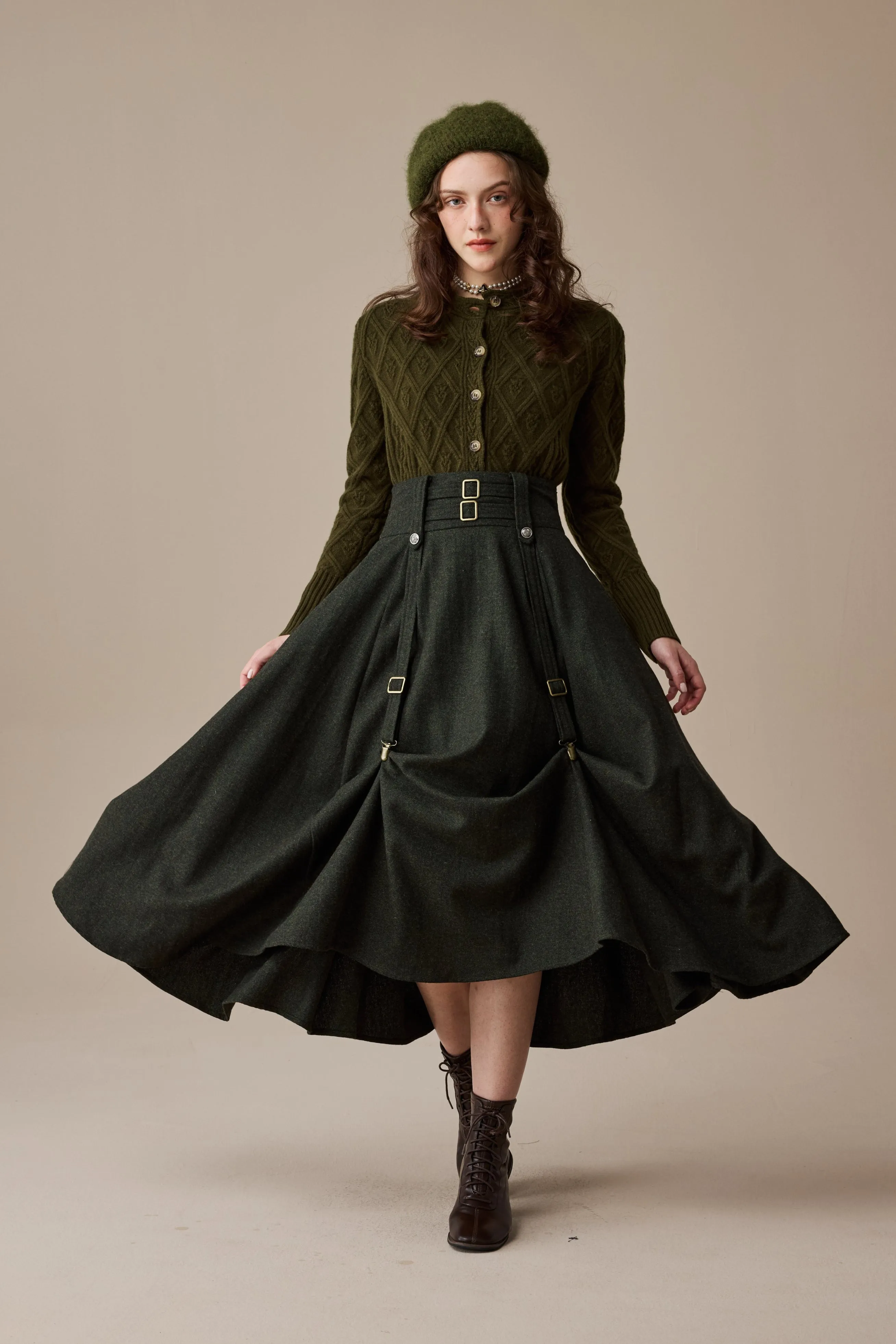 Casual Style ThermalInsulation Cynthia 16 | Adjustable wool skirt