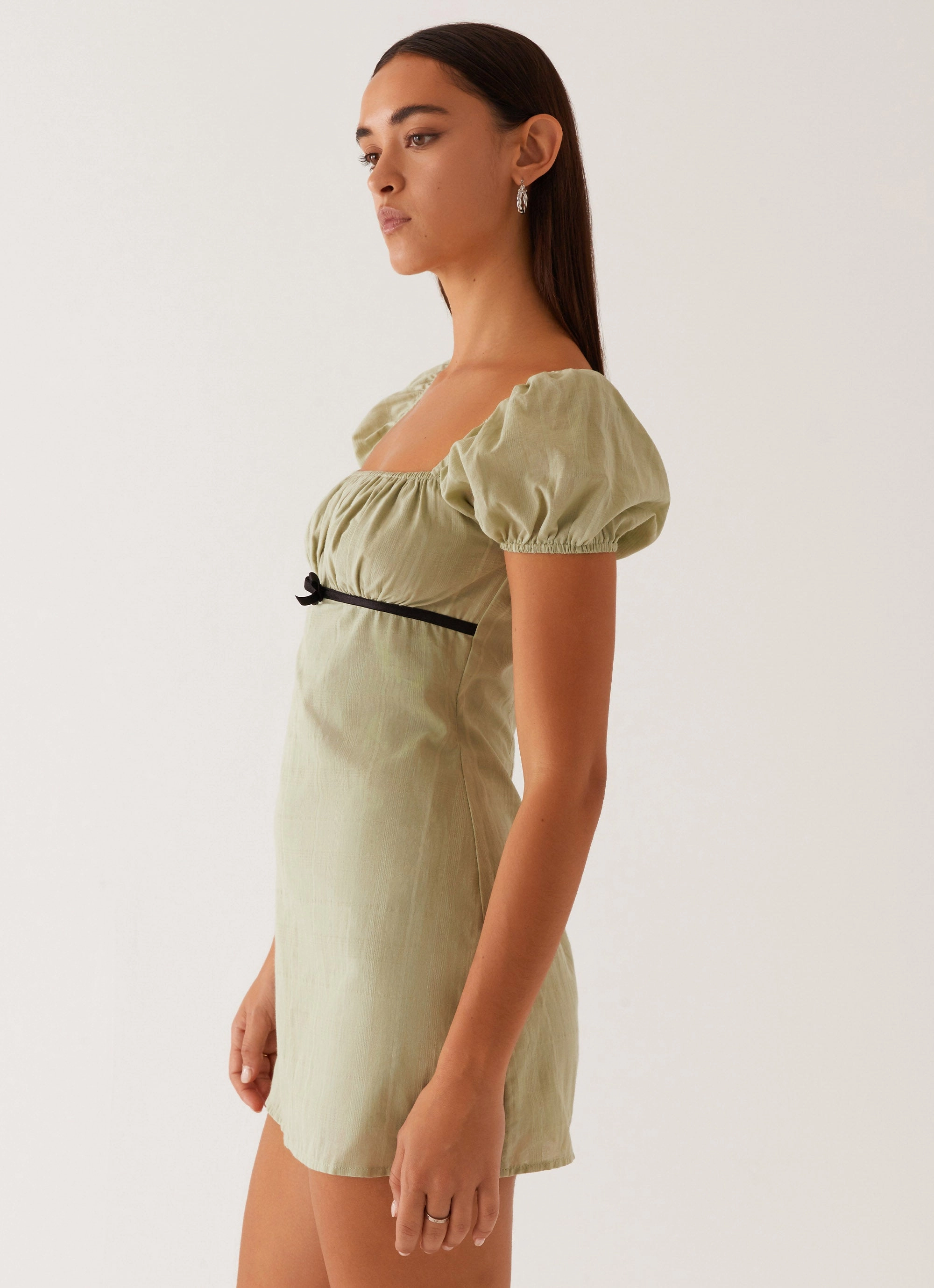 All-Occasion Look Chic Layered Wear Fran Mini Dress - Pastel Green