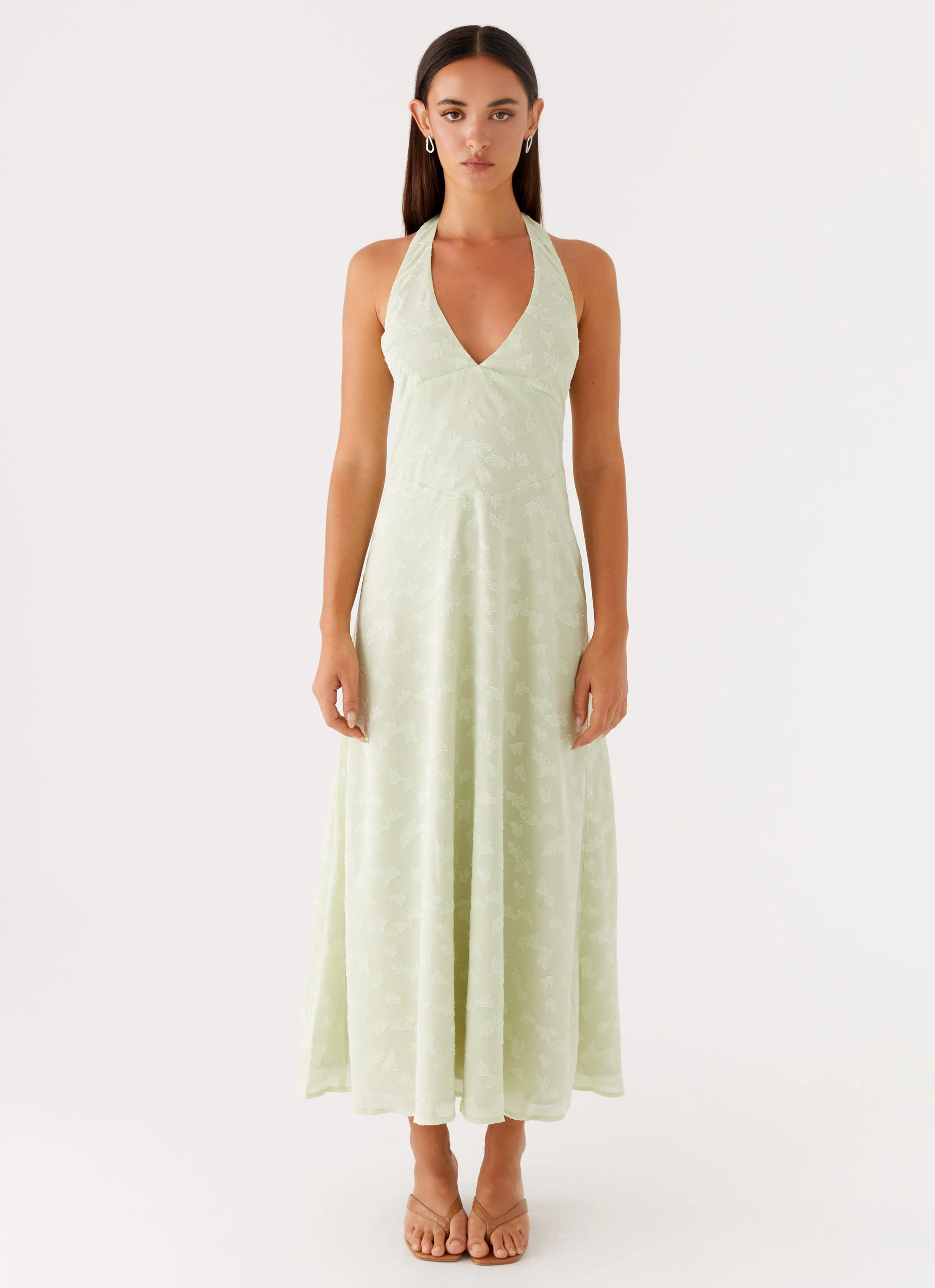 Sleek Touch Ruffle Hem Francesca Midi Dress - Sage