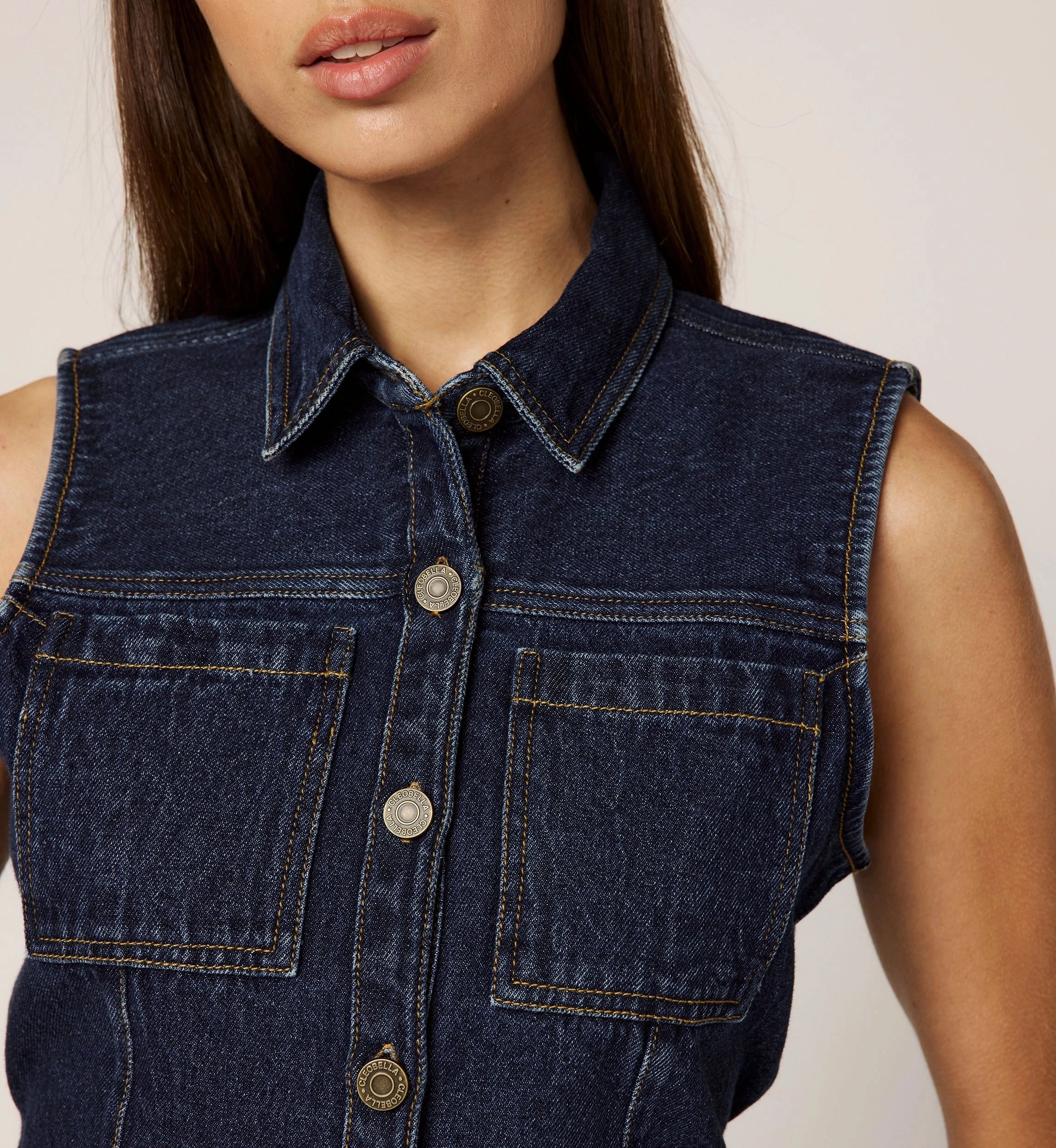 OversizedSilhouette Franka Vest | Dark Denim