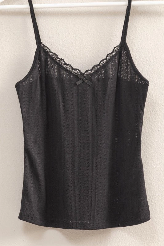 Everyday Jacket Adjustable Cuffs Janet Picot Trim Knit Snug Fit Cami Top