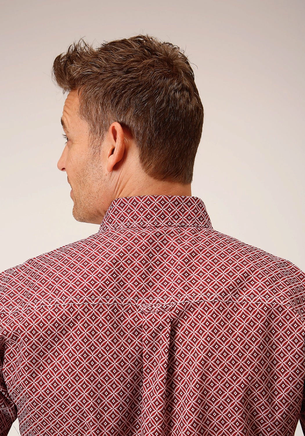 Roper Mens Diamond Foulard Red 100% Cotton S/S Shirt Bold colors