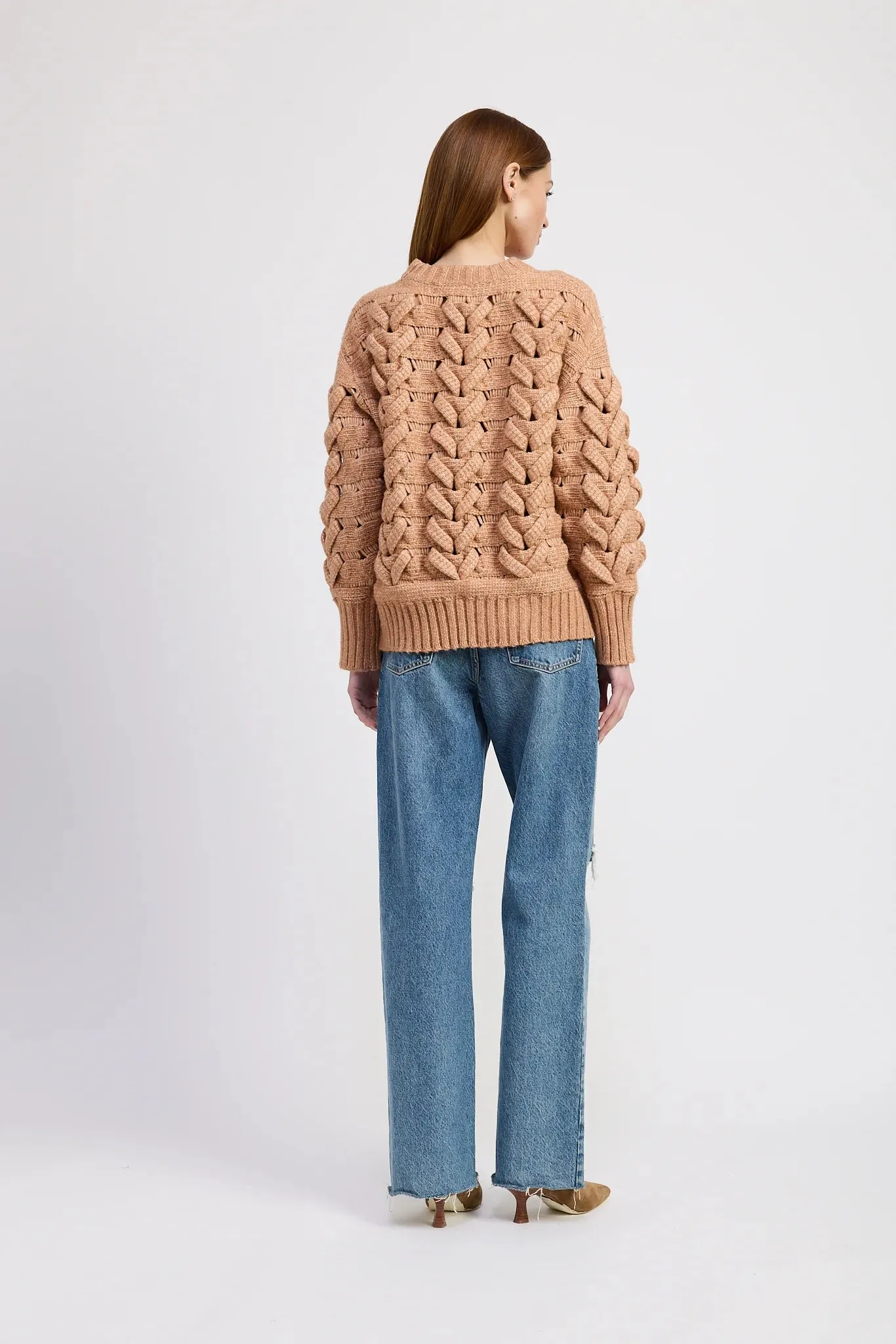 AdjustableCuffSystem En Saison Elizabeth Cable Sweater