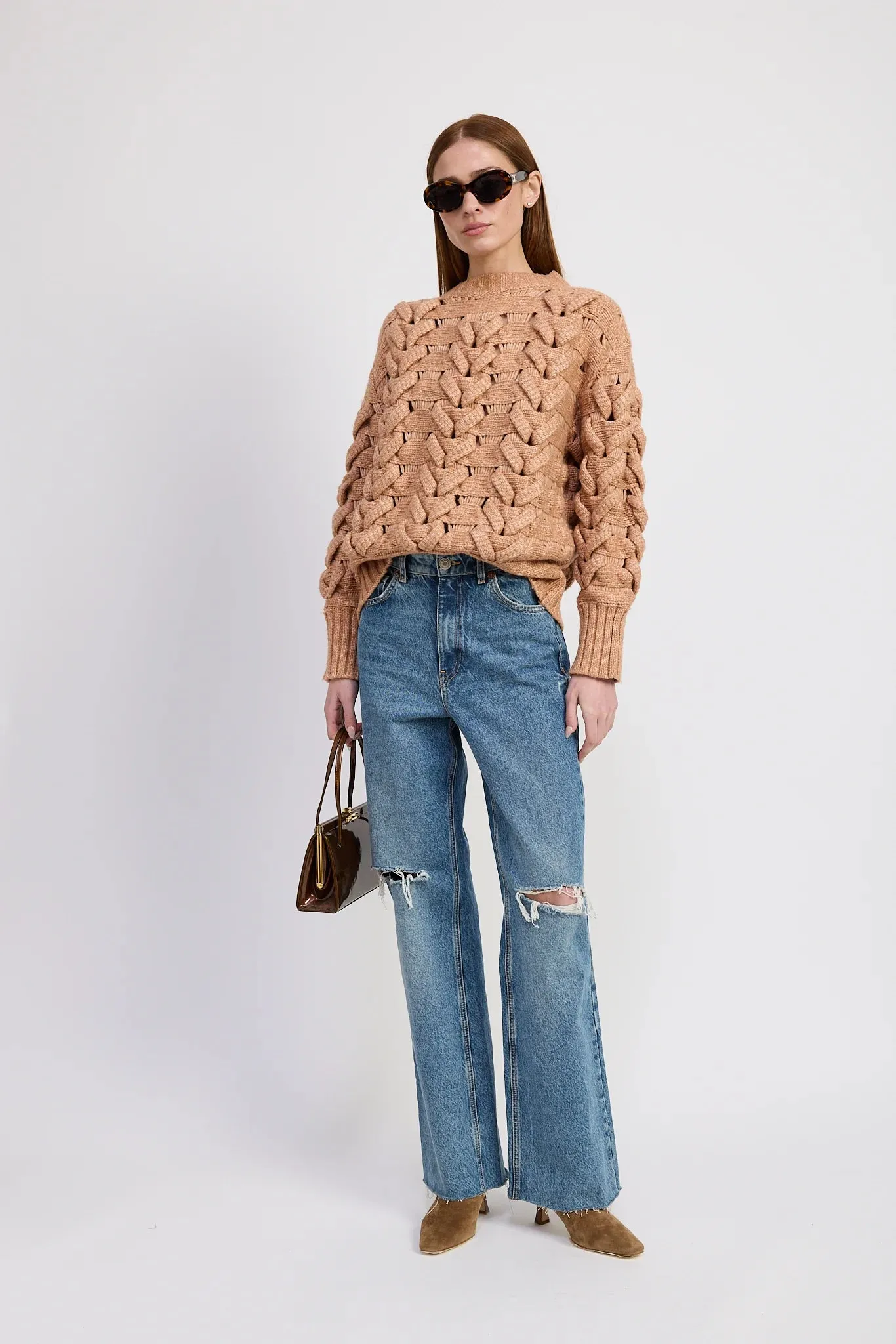 En Saison Elizabeth Cable Sweater Non Chafing Side Seams