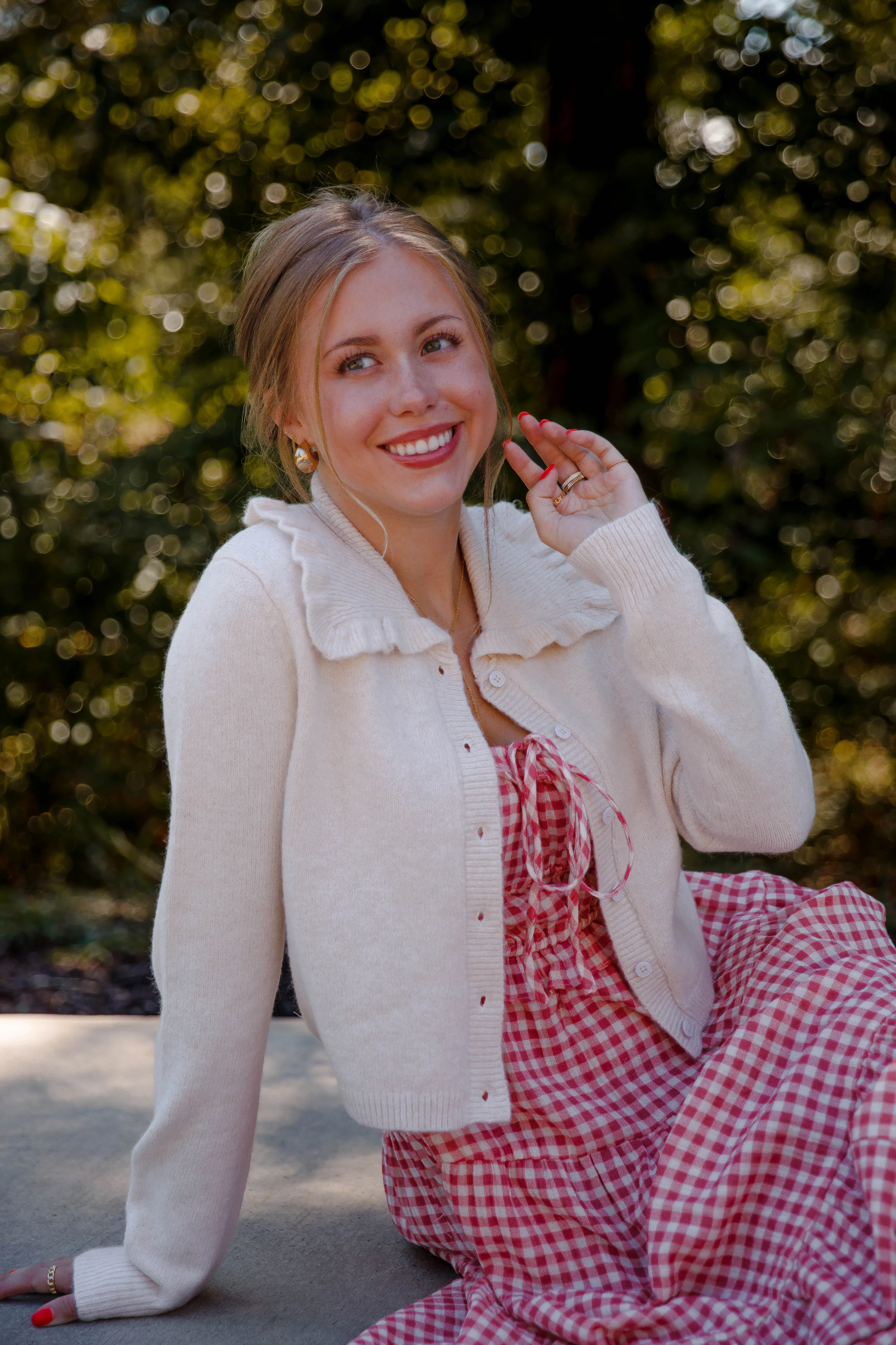 AntiOdor Easy Care Material Frills and Thrills Cardigan-Beige