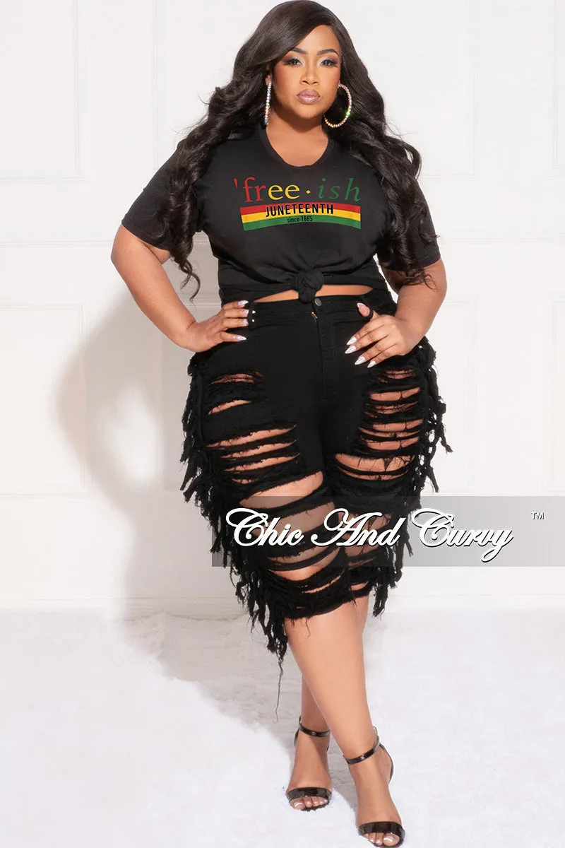 Trendy Design Final Sale Plus Size "Free-ish Since 1865" Juneteenth T-Shirt in Black