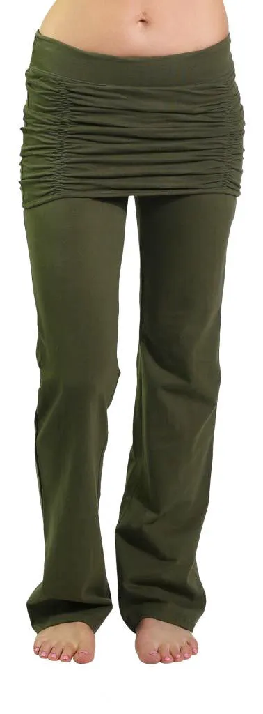 Noise Reduciting Fabric Easy Travel Ruched Skirt Yoga Pant