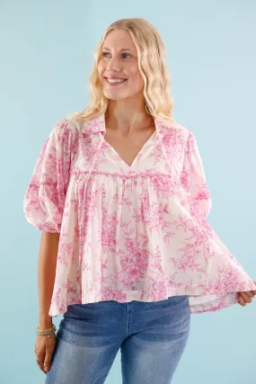 RESTOCK: Listen To the Wind Blouse-Pink Thermochromic Color Shift Tech Casual Blouse