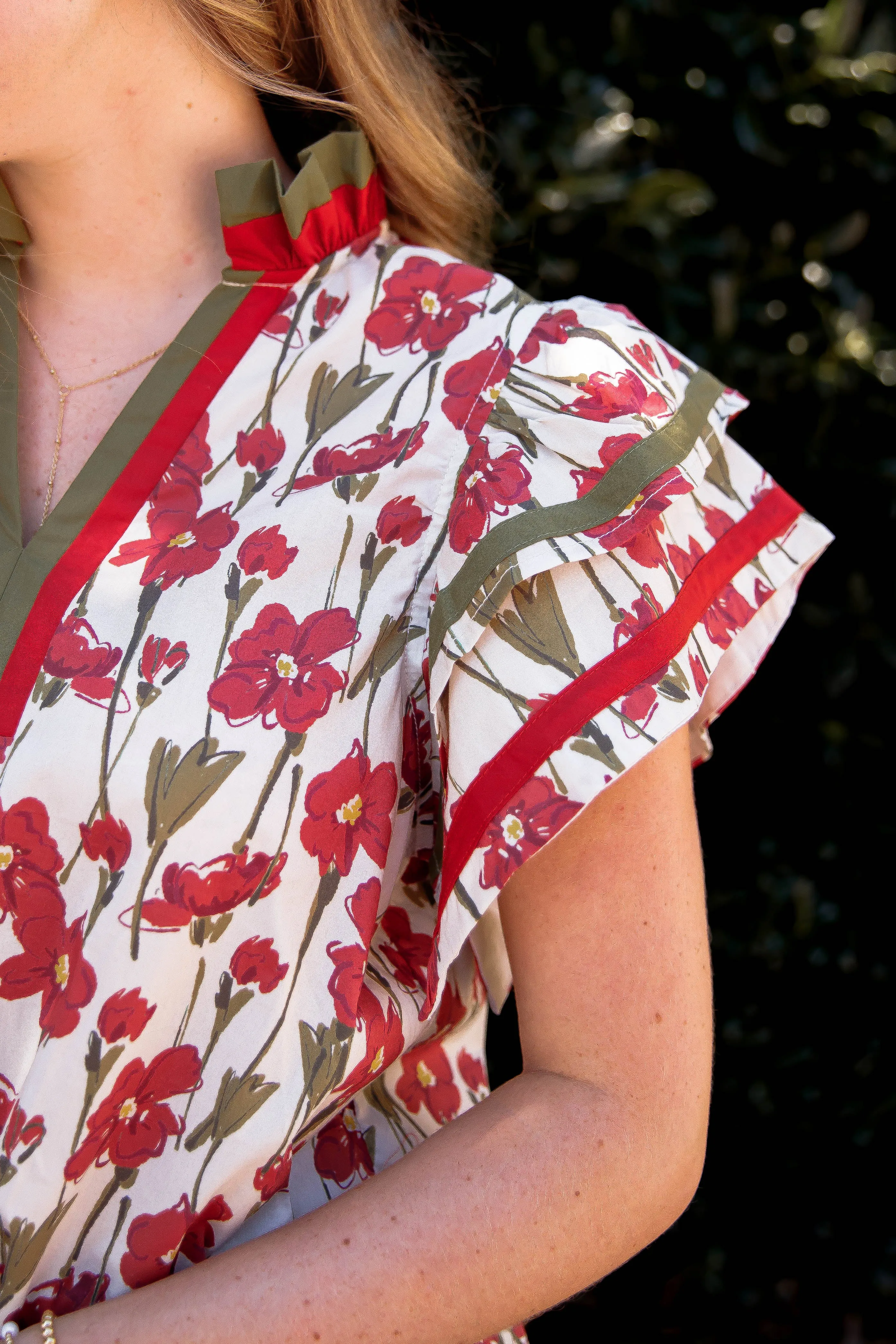 Gentle On My Mind Blouse Ribbed Collar Style QuickDryConstruction