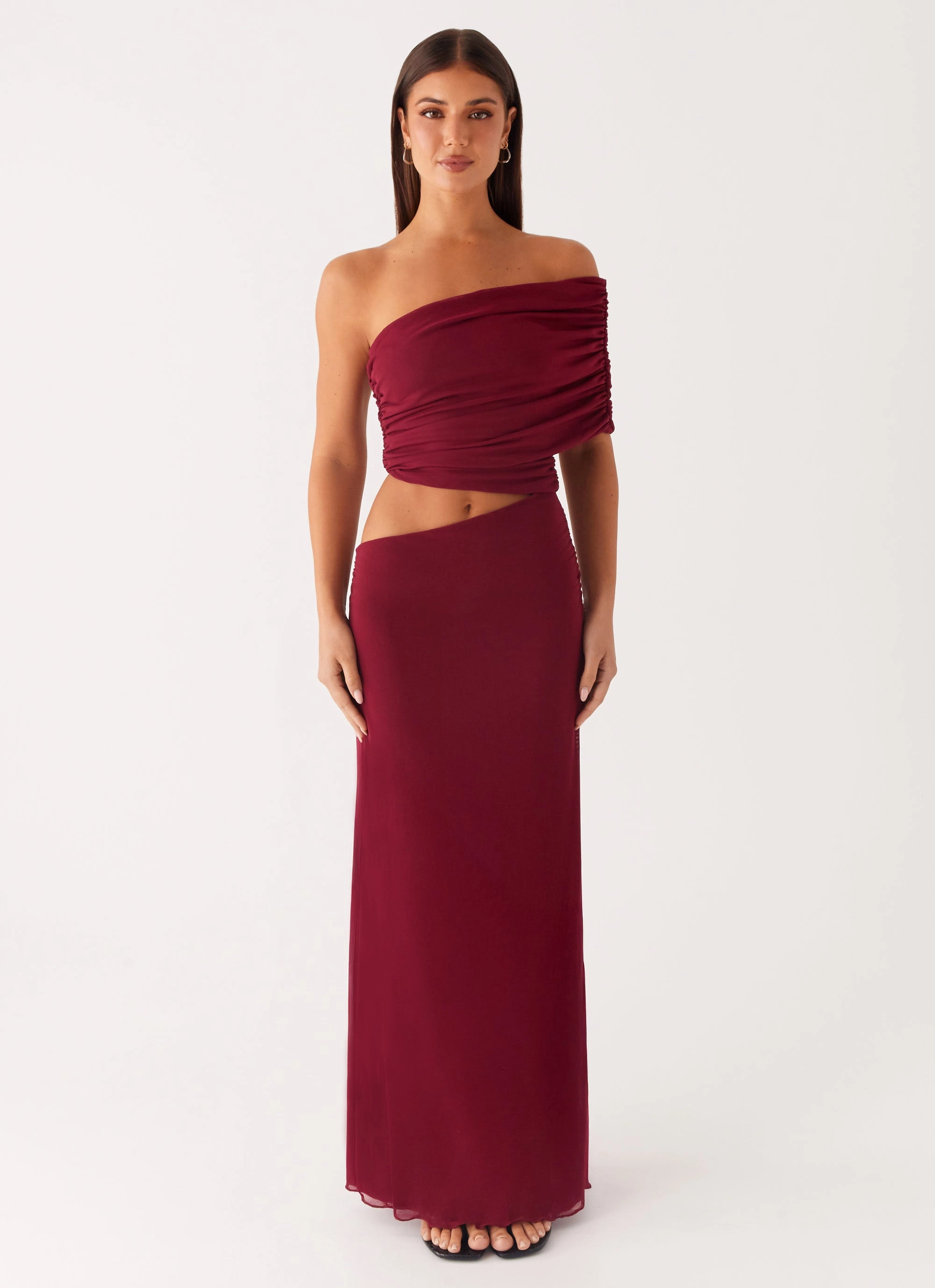 Gillian Maxi Dress - Maroon Comfy Look foldable