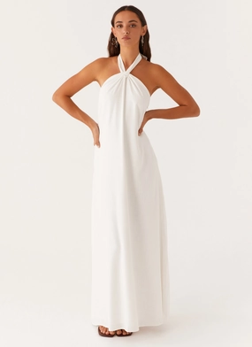 Golden Child Linen Maxi Dress - White Cool Palette Sheer Light
