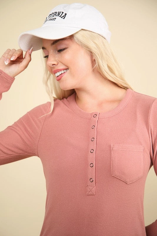 Grace Soft Cozy Brushed Ribbed Knit Top SweatAbsorbent