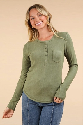 Grace Soft Cozy Brushed Ribbed Knit Top Eco friendly materials casual top