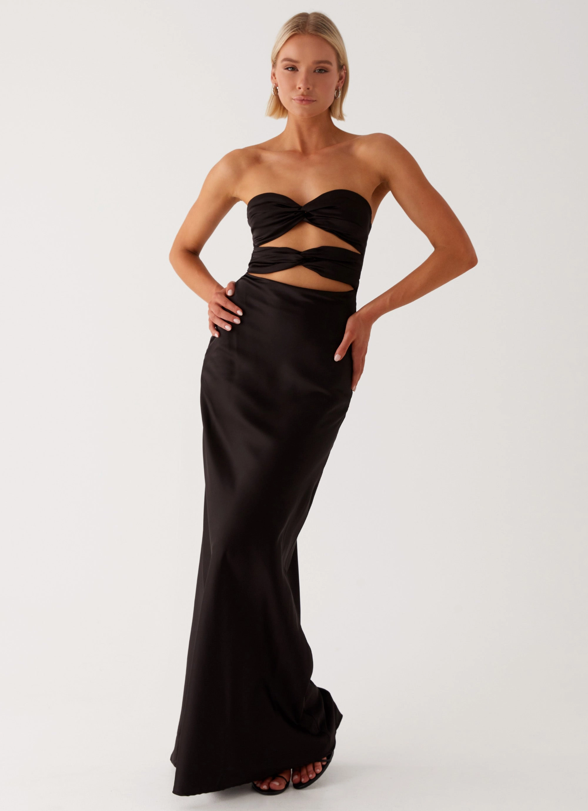 Tianna Strapless Maxi Dress - Black Stain-Guard-Finish monochrome
