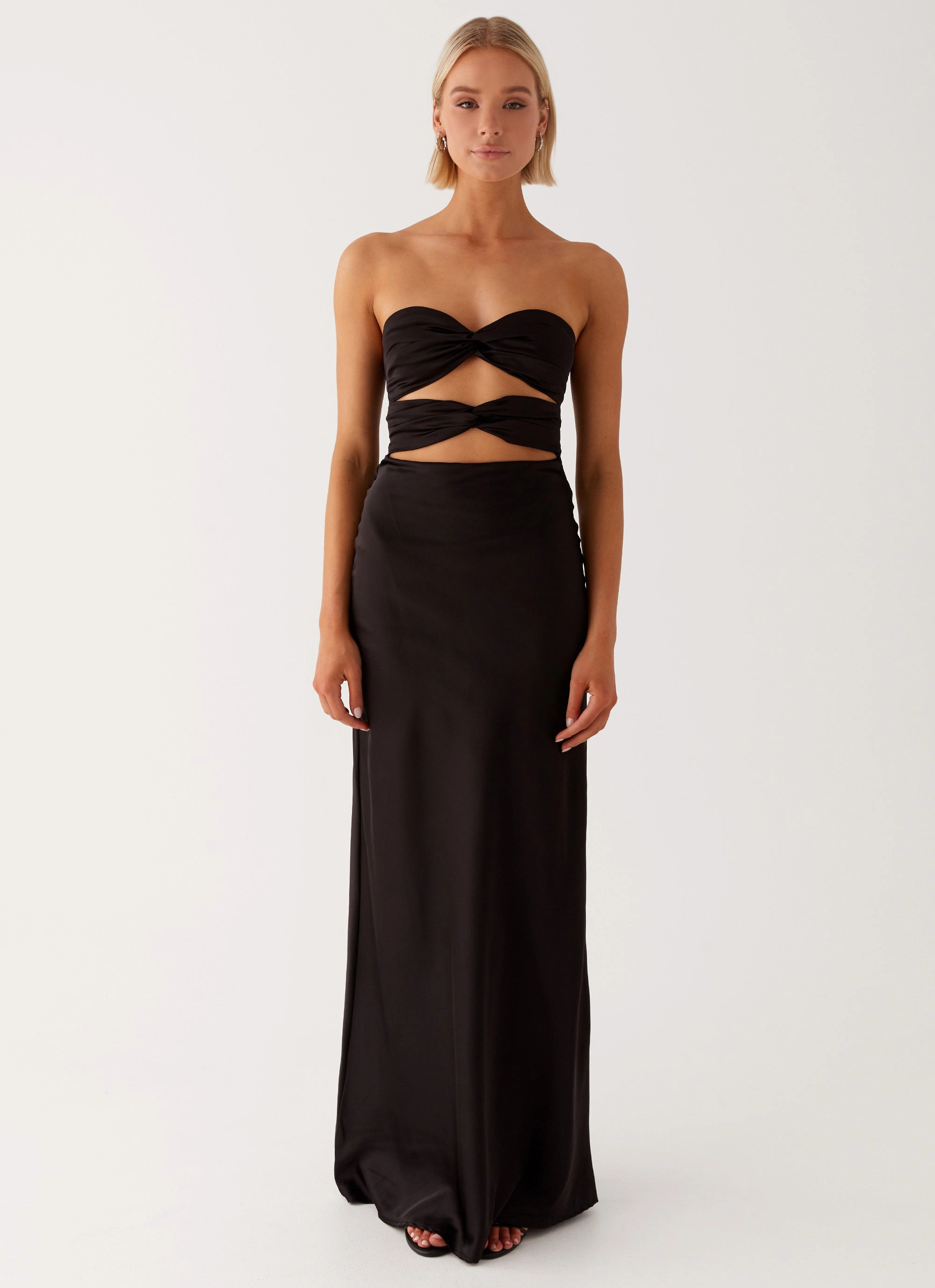 Tianna Strapless Maxi Dress - Black Power Soft