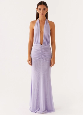 Places To Be Maxi Dress - Lilac Geometric-pattern Easy-Storage