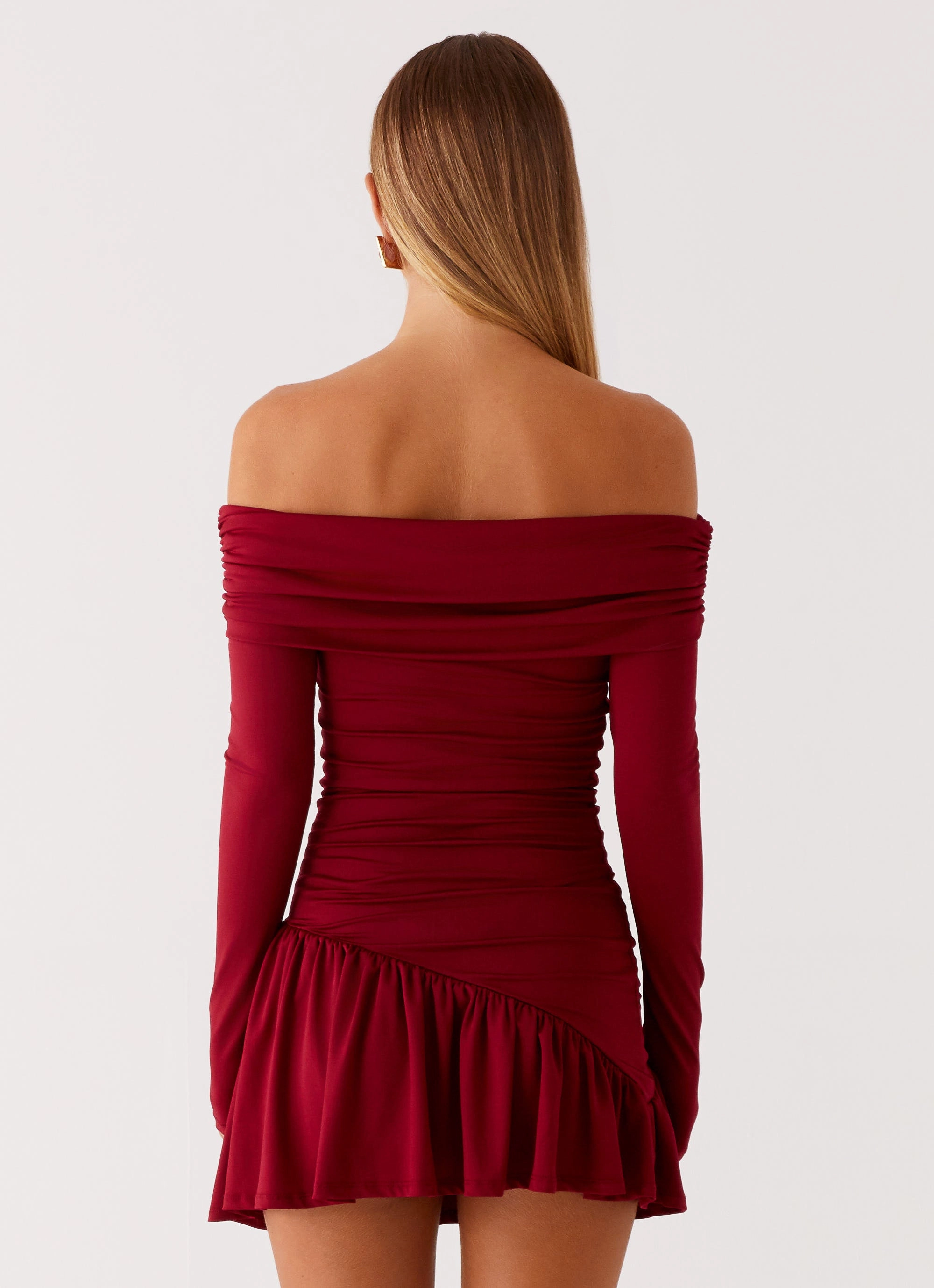 Figure-Skimming Grazia Mini Dress - Red