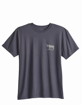 ReinforcedNeckline Tin Haul Mens Western Supply Bull Grey 100% Cotton S/S T-Shirt
