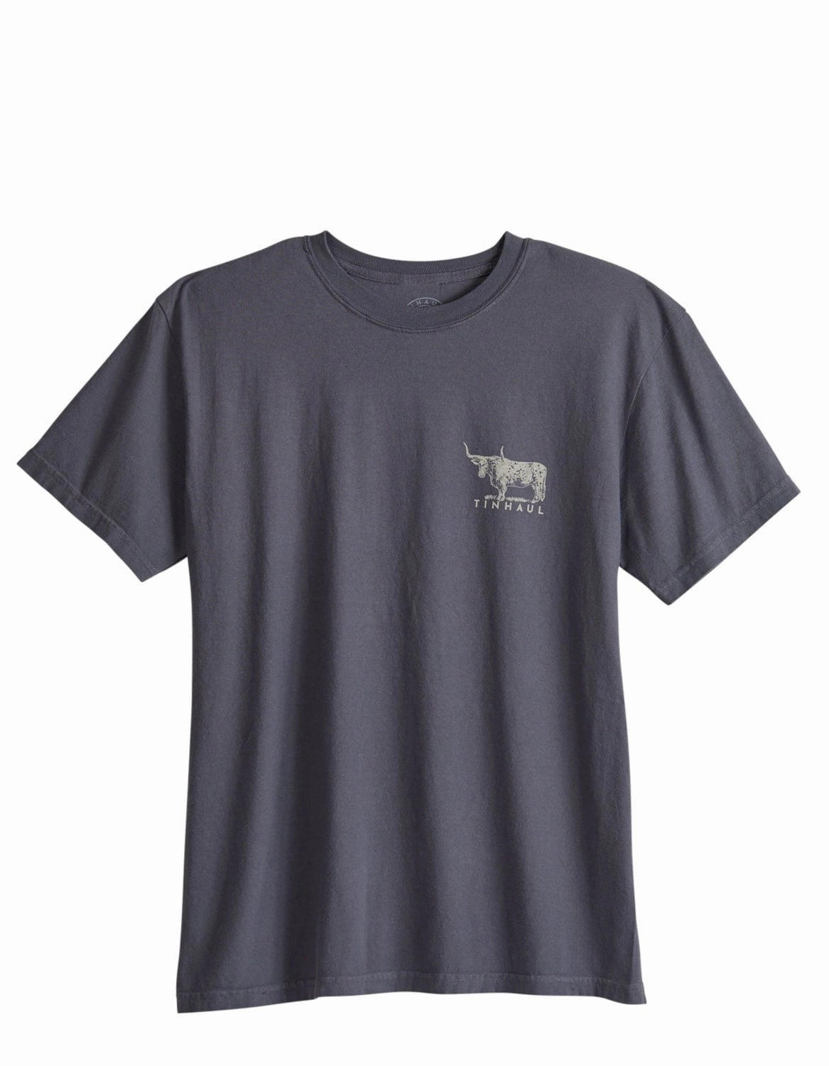 Tin Haul Mens Western Supply Bull Grey 100% Cotton S/S T-Shirt Skin Friendly Lining Formal Occasion