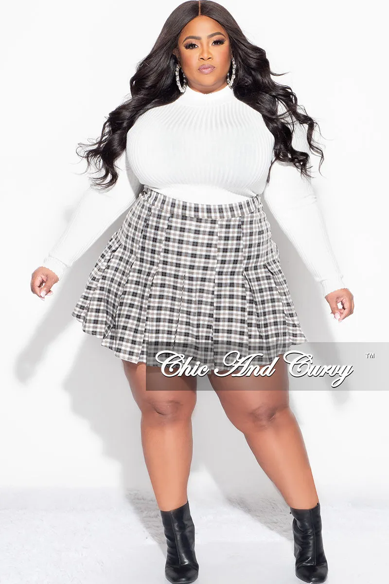 Durable Seams Durable Activewear Final Sale Plus Size Mini Skater Skirt Plaid Print