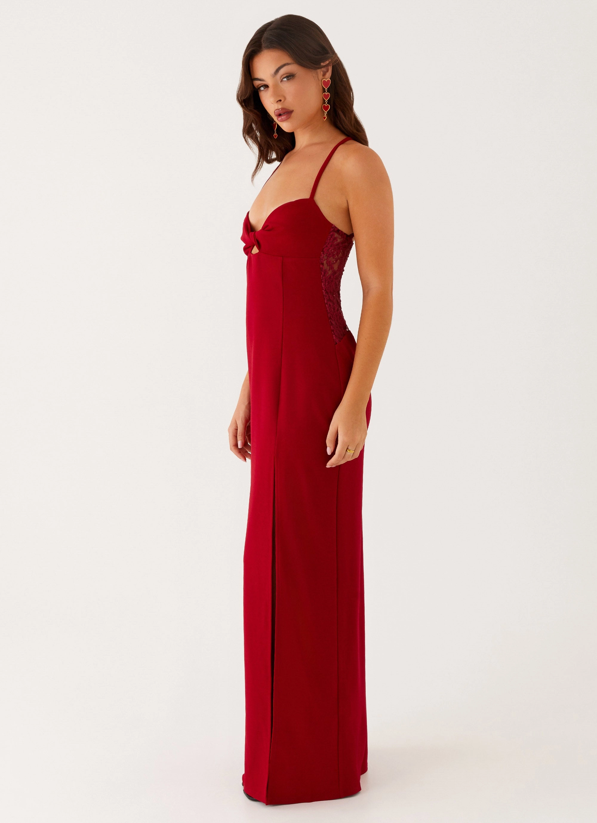 Light Blend Trend Movement Heartbreaker Maxi Dress - Deep Red