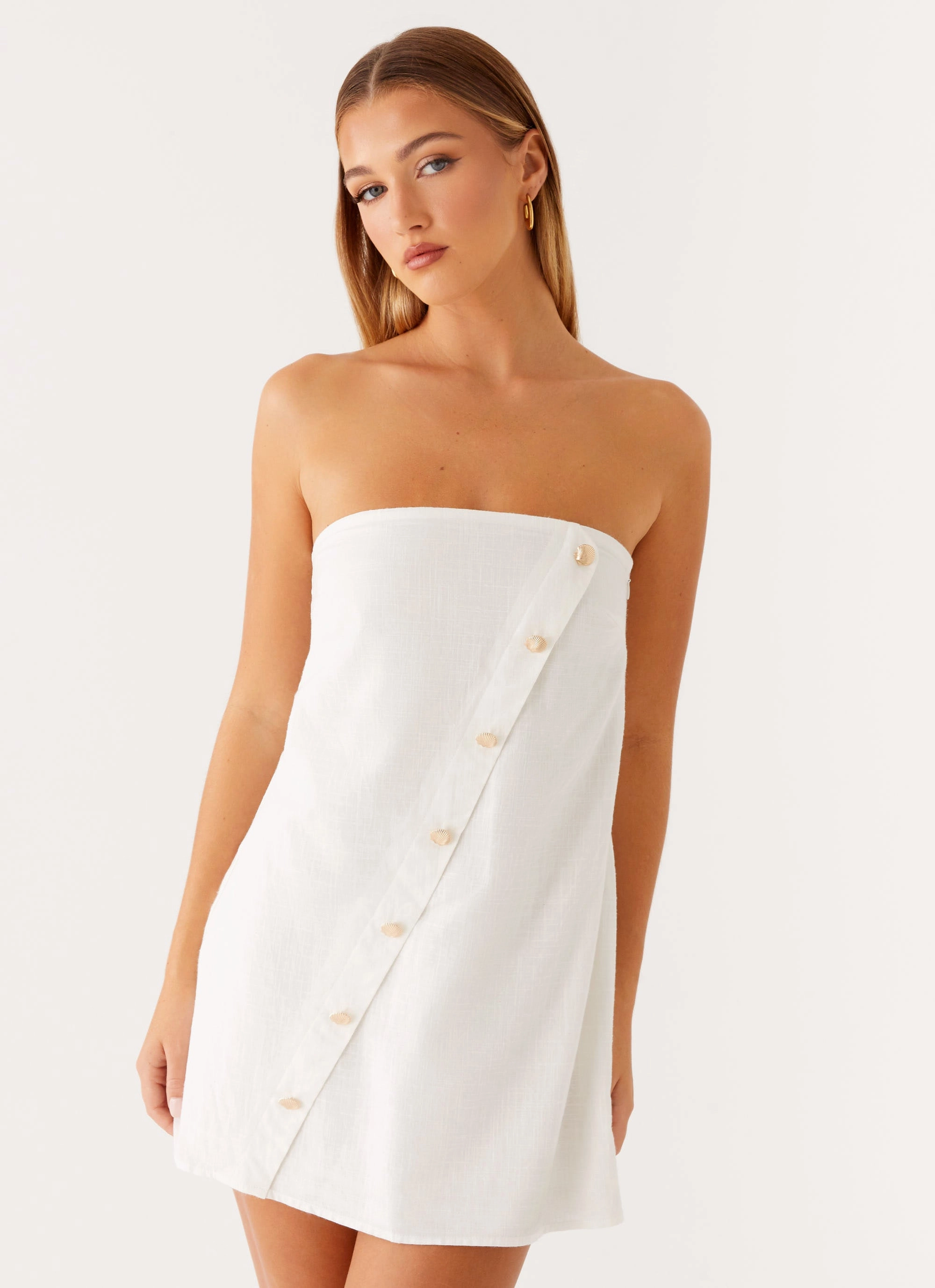 Elegant Flow Hazel Mini Dress - White