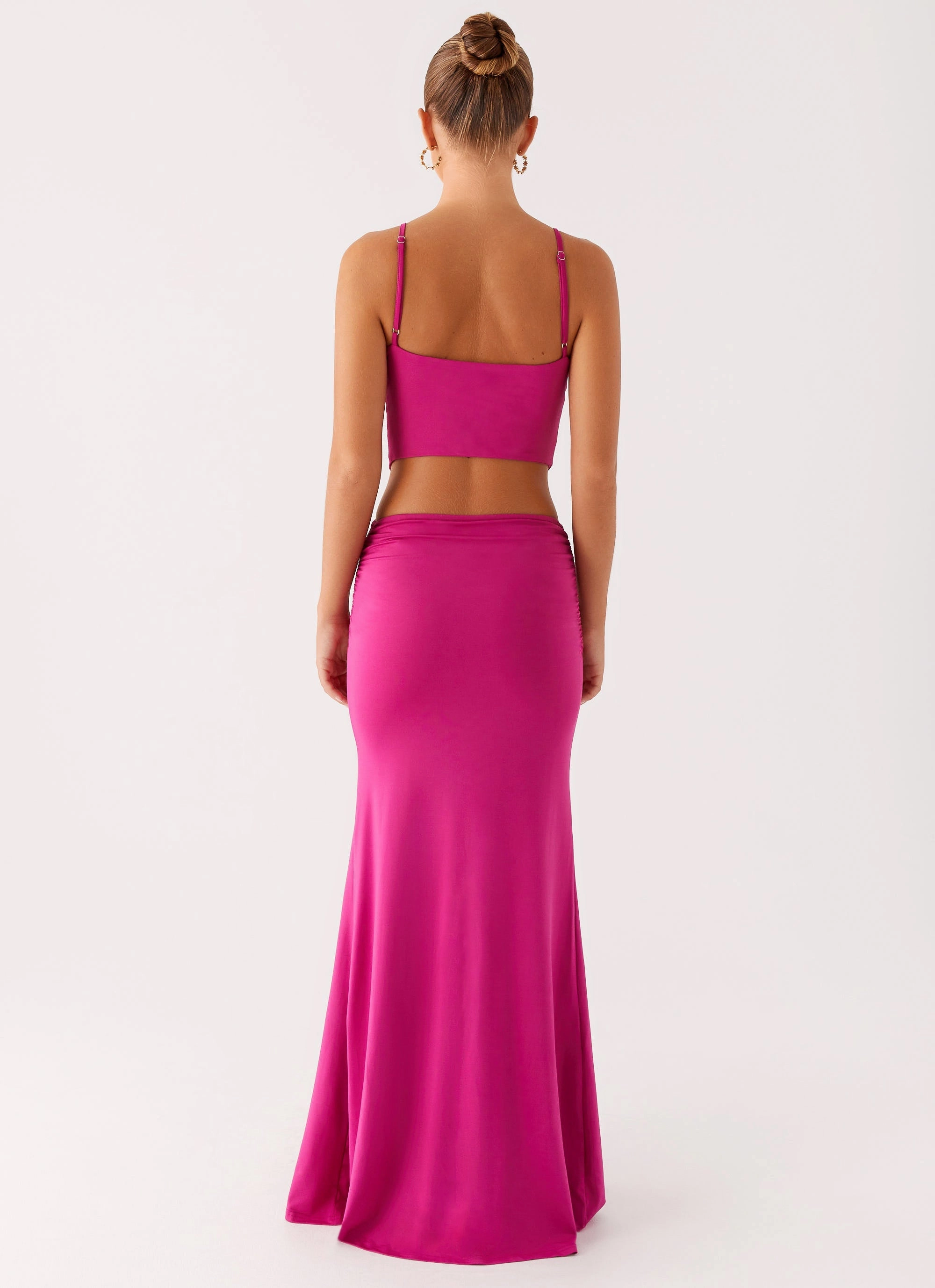 Urban Ready Satin Grace Headliner Maxi Dress - Fuchsia