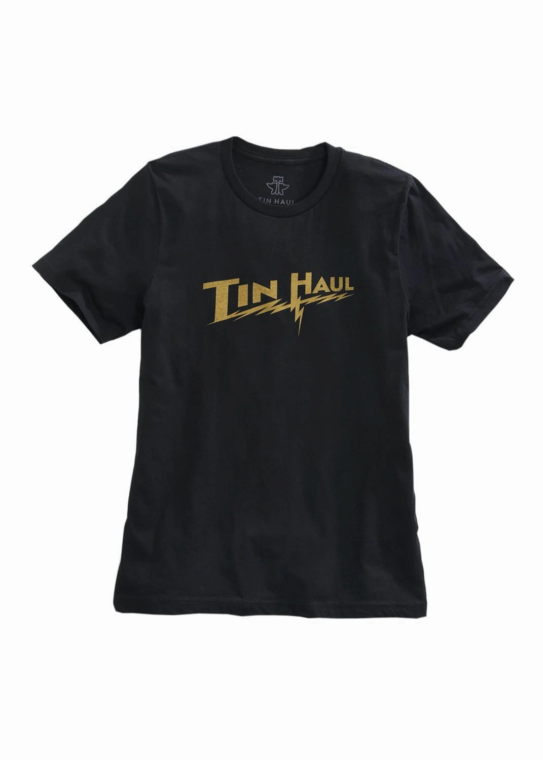 Tin Haul Mens Black 100% Cotton Lightening Bolt S/S T-Shirt Designer Touch