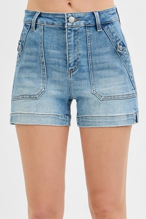 Henry High Rise Patched Pocket Shorts S-XL Business Meeting