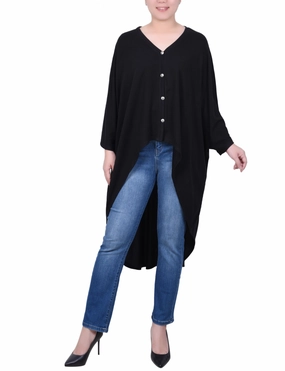 Hi Lo Batwing Sleeve Cardigan DurableBlend OdorResistantTechnology