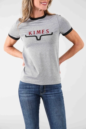 Kimes Ranch Womens Fast Tech T Grey Heather Polyester Blend S/S T-Shirt wrinkle free Fashion-Forward