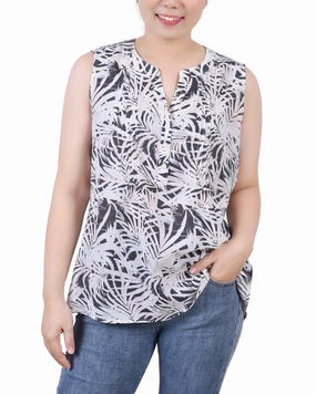 Sleeveless Pintucked Blouse RawEdgedDesign