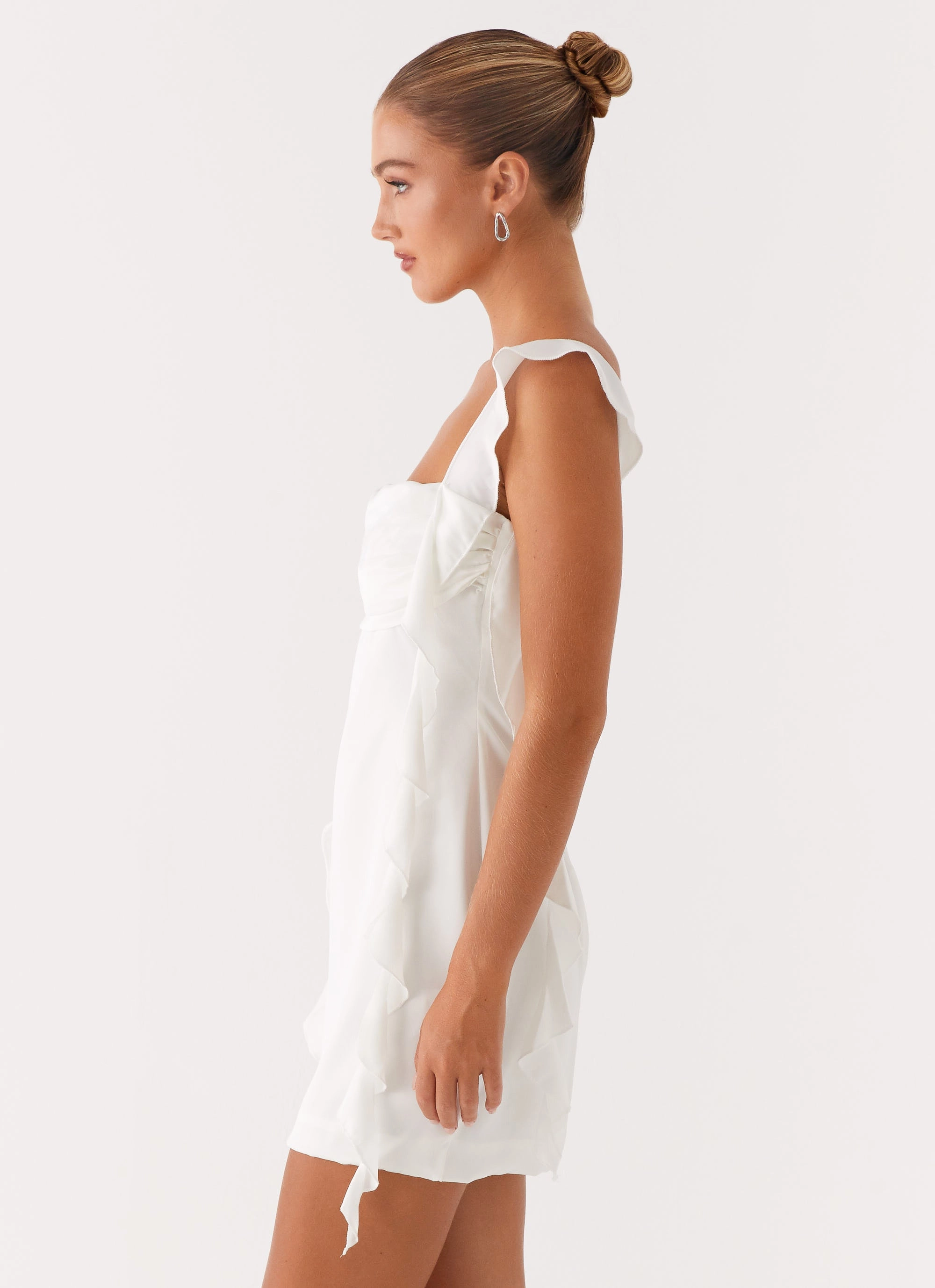 Long Lines Beckham Mini Dress - White