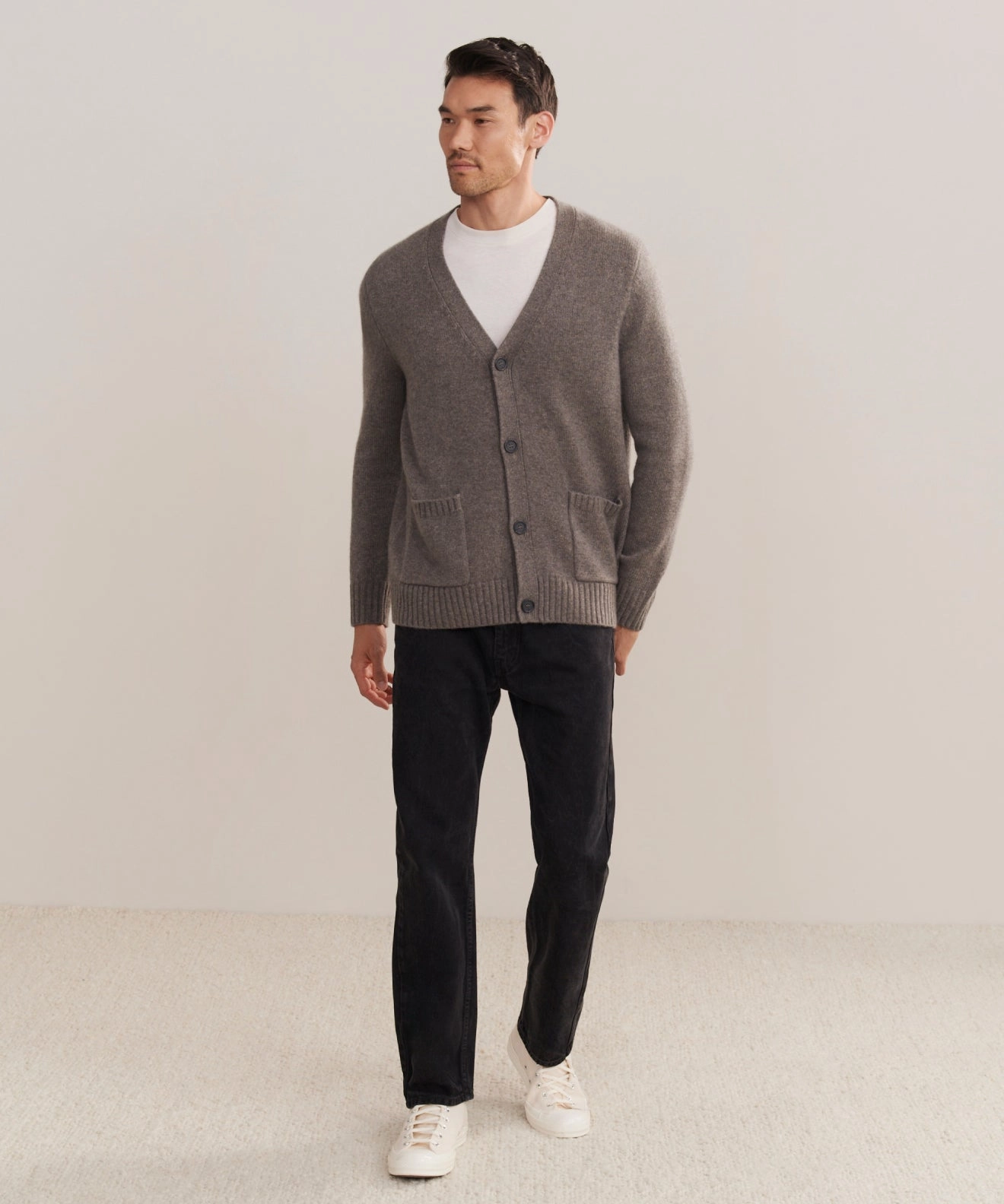 Texture Tone OdorResistant Treatment Men's Cashmere Cardigan