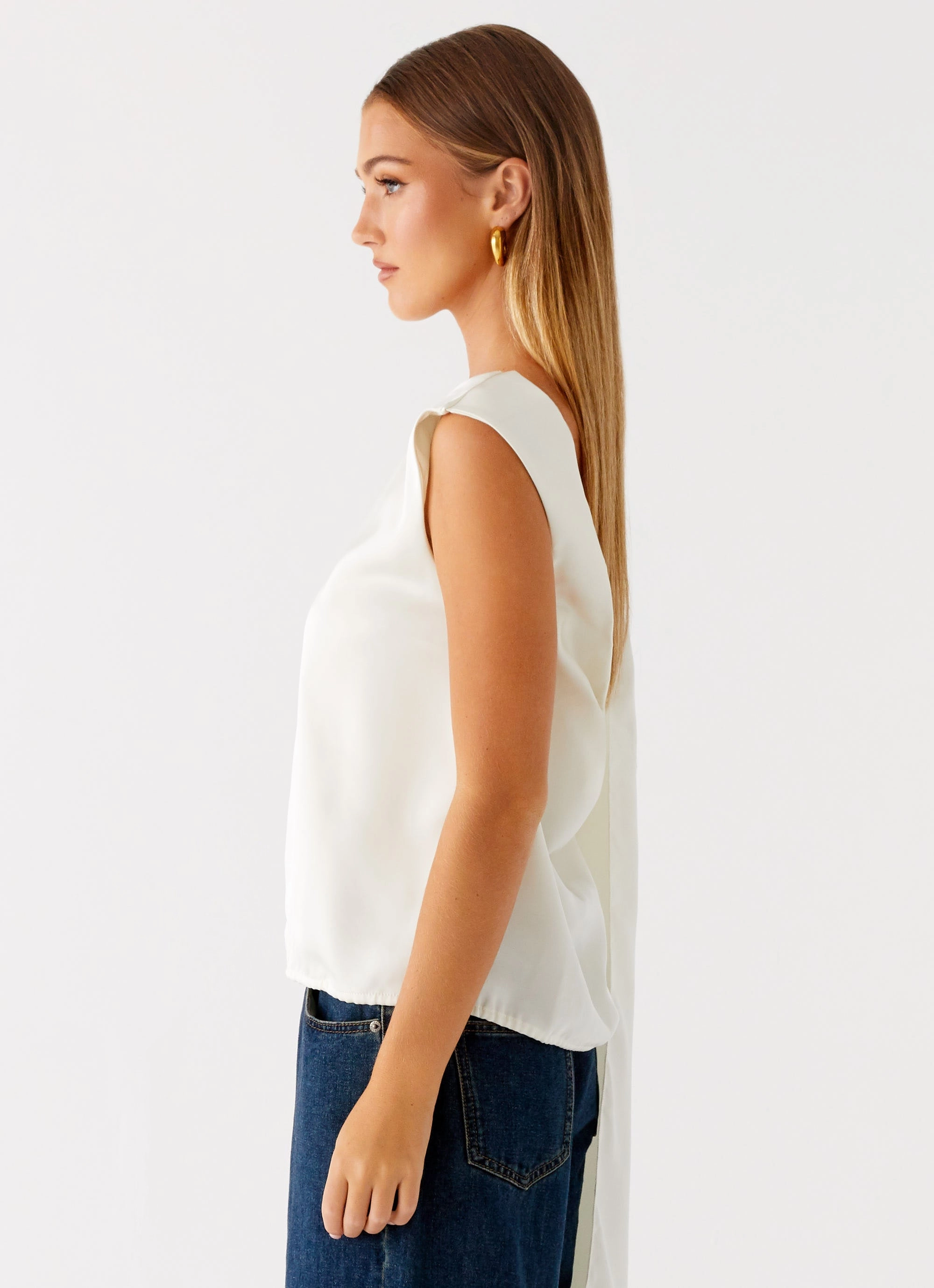 RollUpCuff Mojito Cowl Top - Ivory