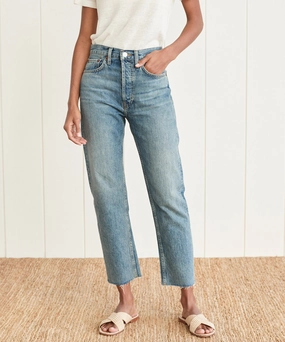 High Rise Stove Pipe Jean Soft Support