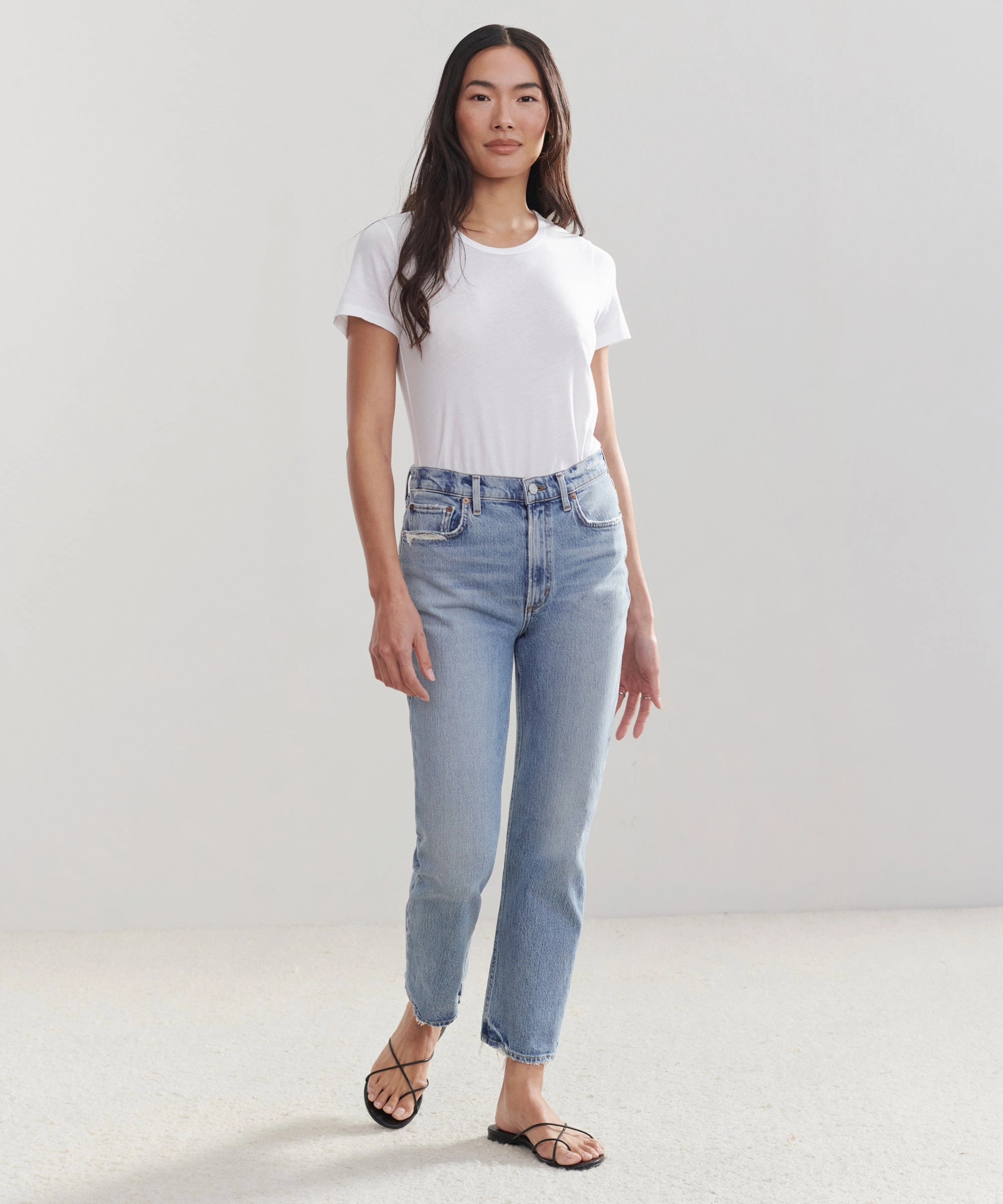 High Rise Stovepipe Jean Fashionable Look Chilly Comfort